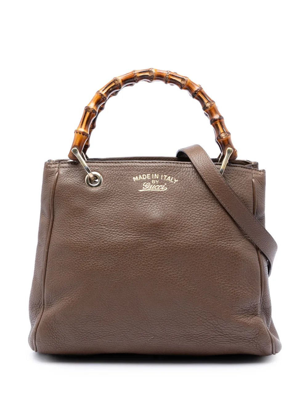 2016-2026 Small Calfskin Bamboo Shopper satchel