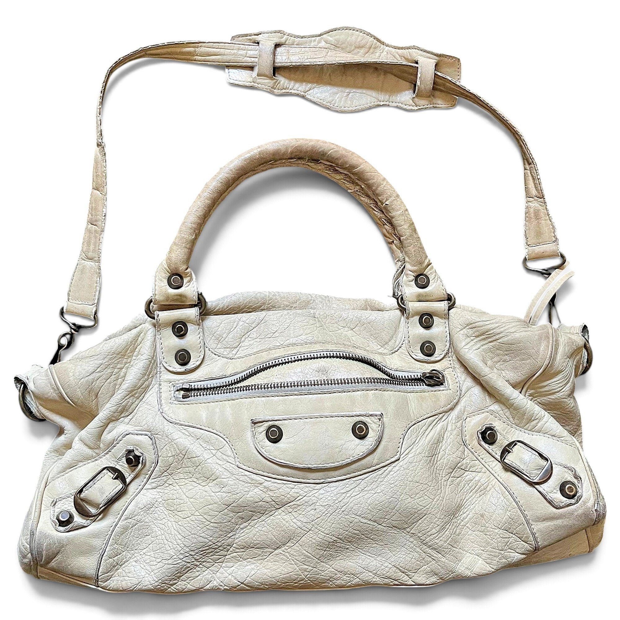 First leather handbag