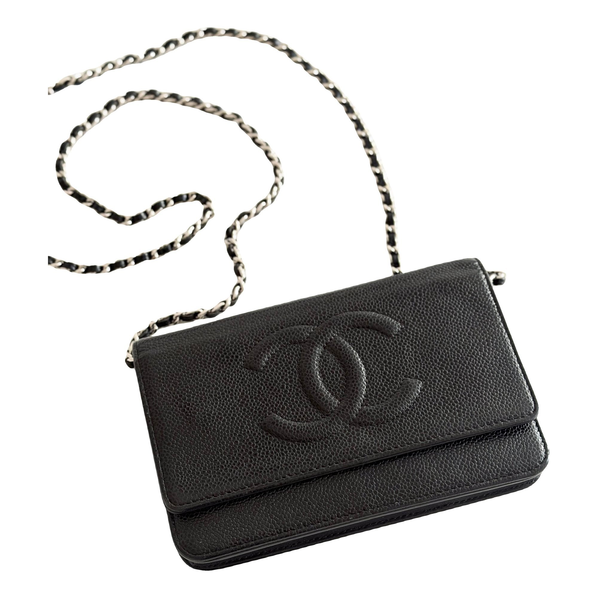 Wallet On Chain Double C leather crossbody bag