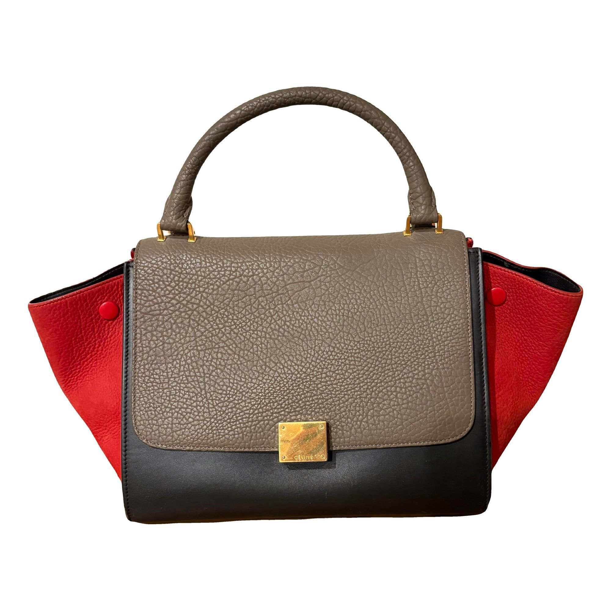 Trapèze leather handbag