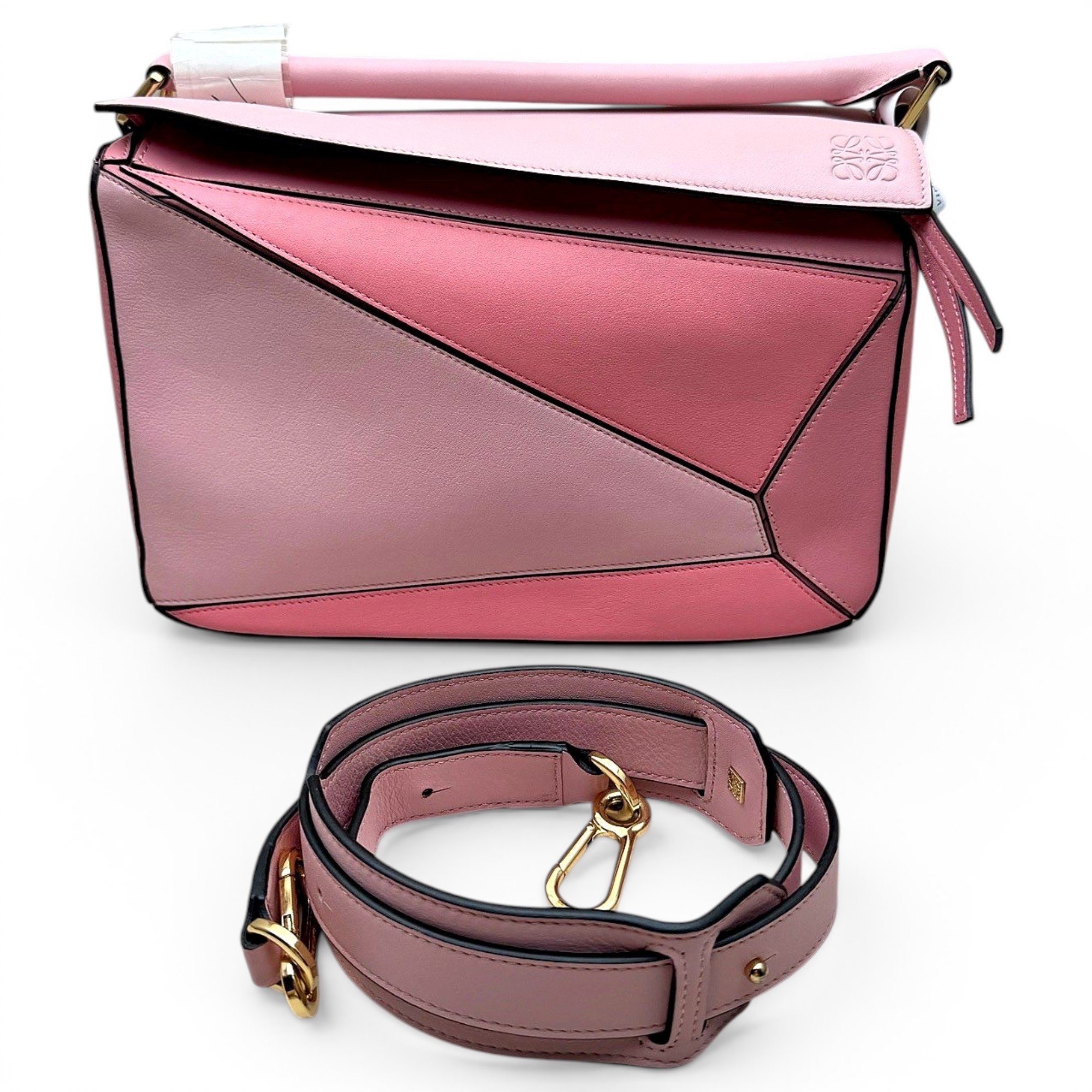 Puzzle leather handbag