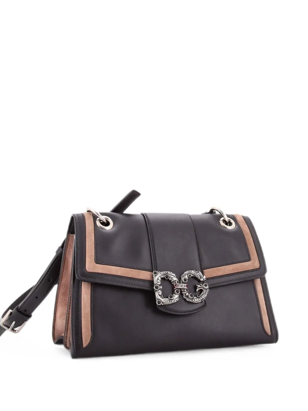 Amore Flap Leather with Suede Small shoulder bag