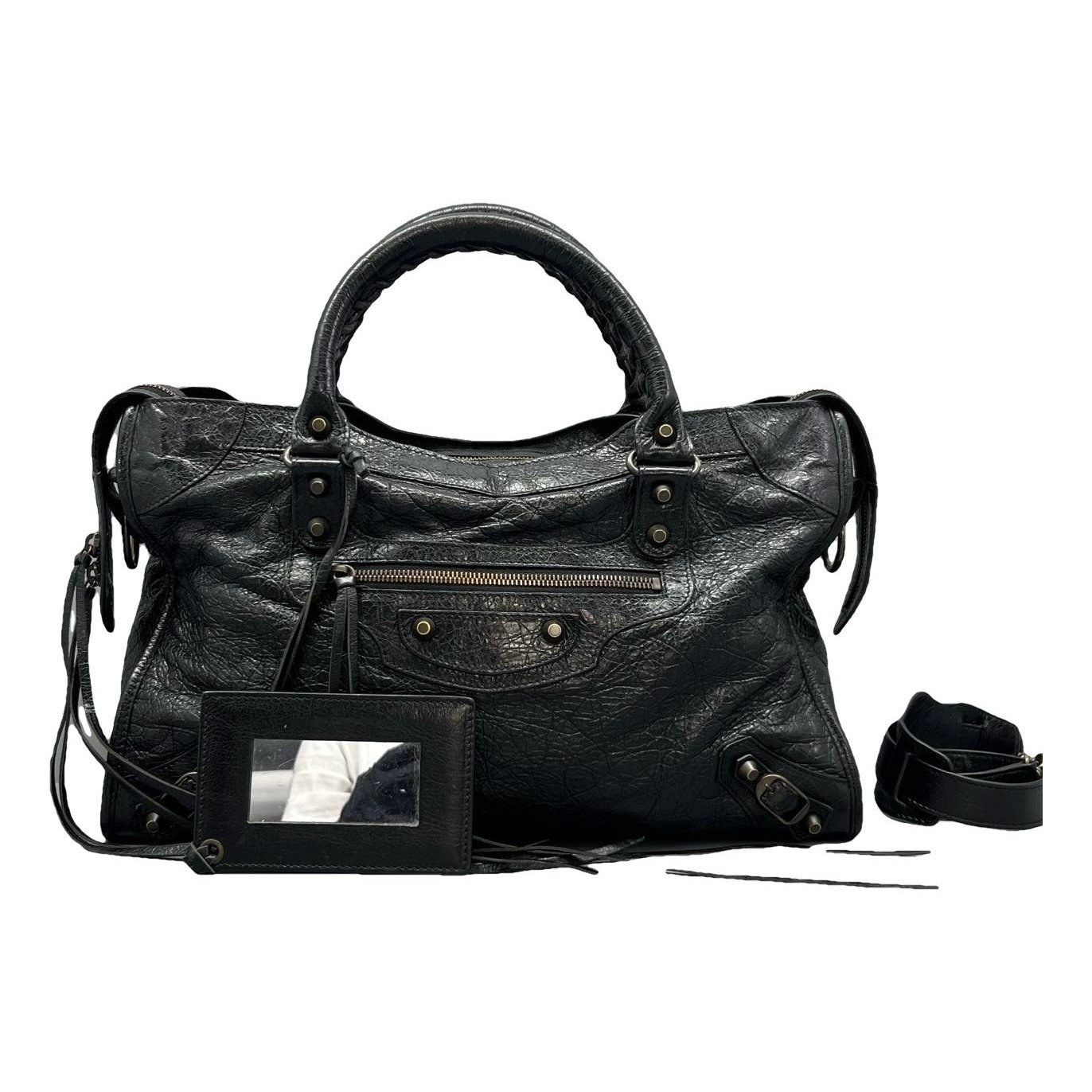 City leather handbag