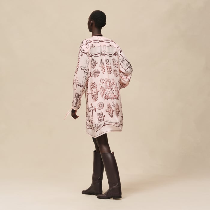 Rose Opaline "Ferronnerie Remix" Knotted Collar Dress