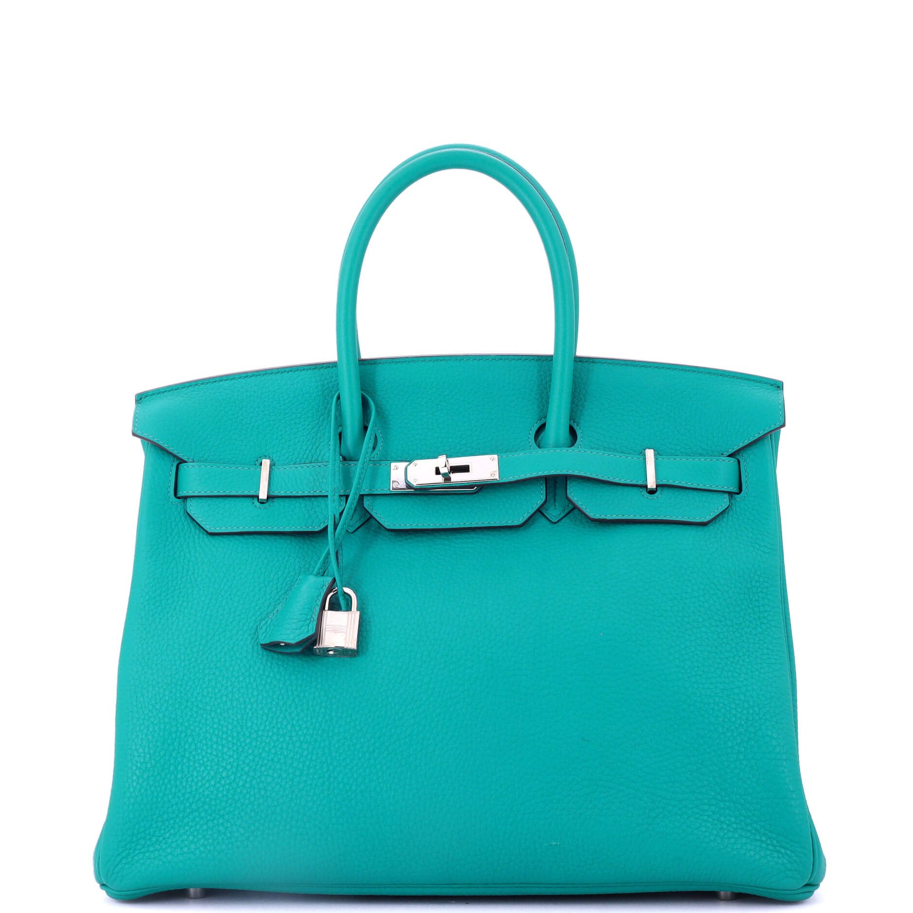 Hermes Birkin Handbag Bleu Paon Togo with Palladium Hardware 35