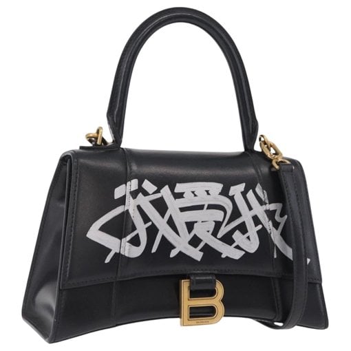 Hourglass leather handbag