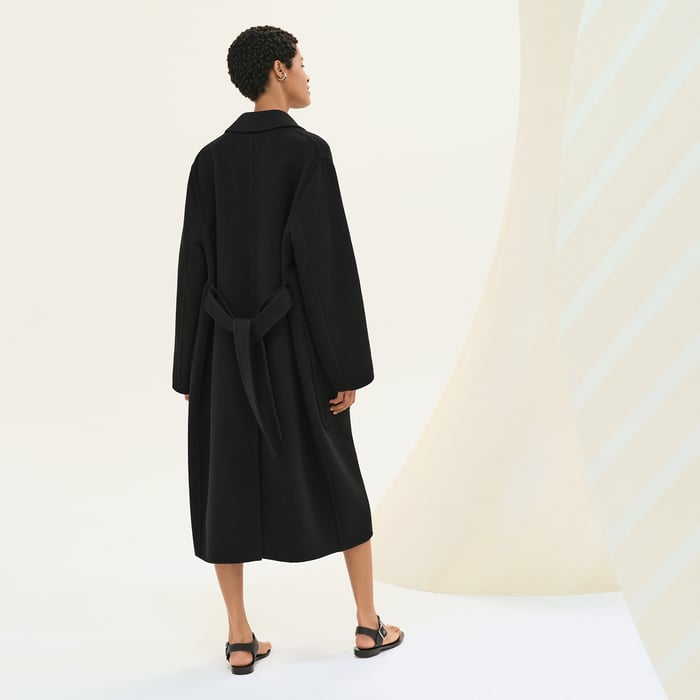 Noir Cashmere Wrap Coat