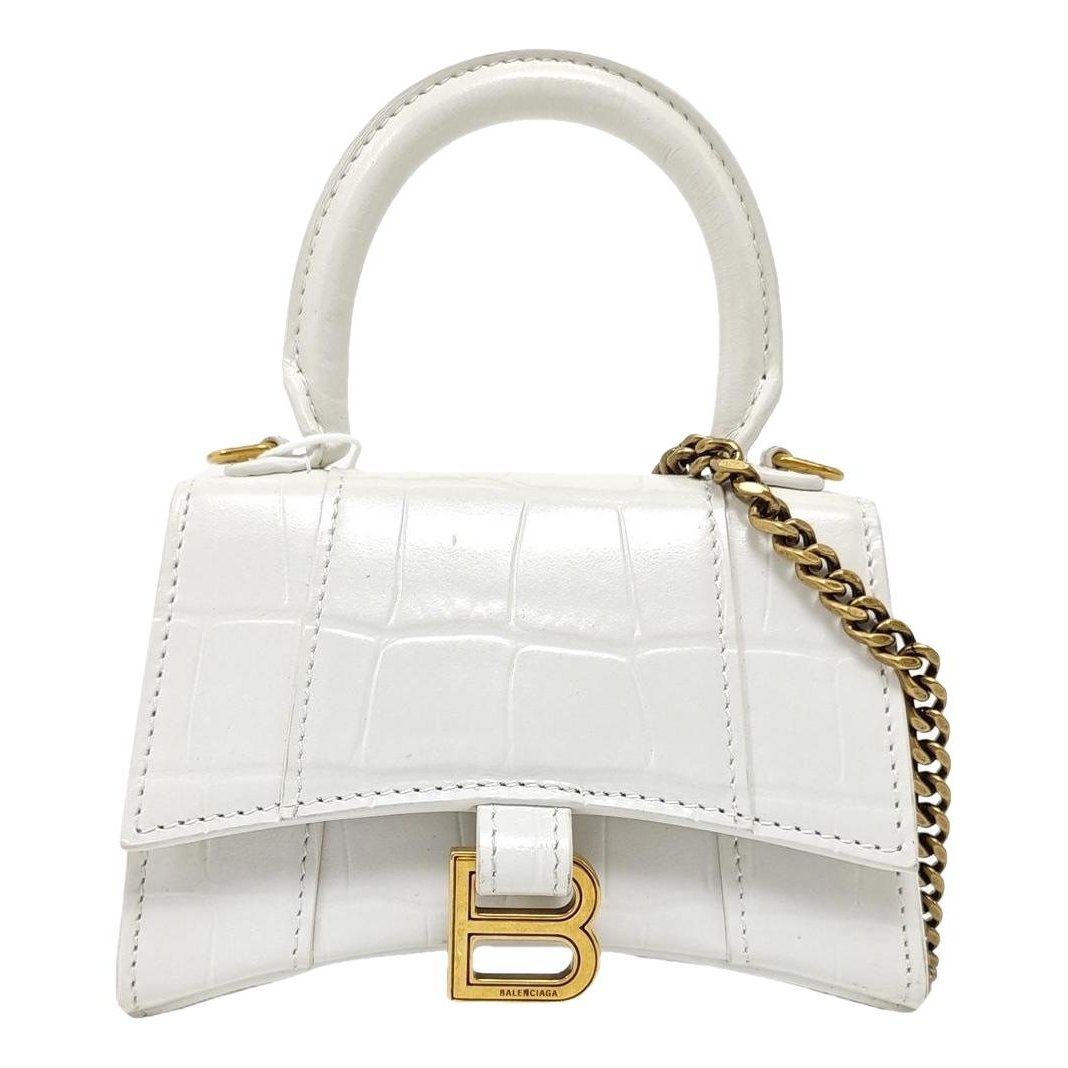 Hourglass leather handbag