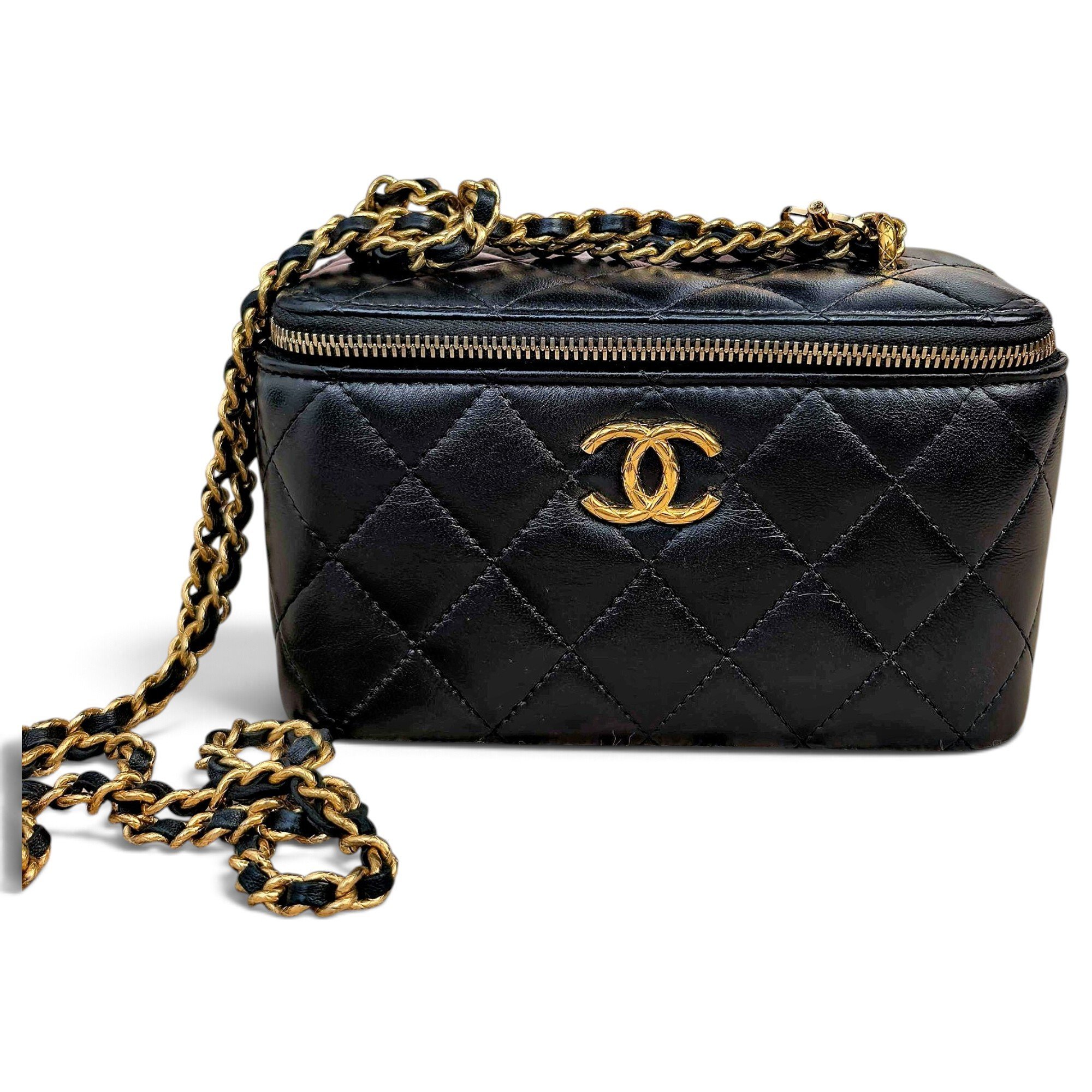 Vanity leather handbag