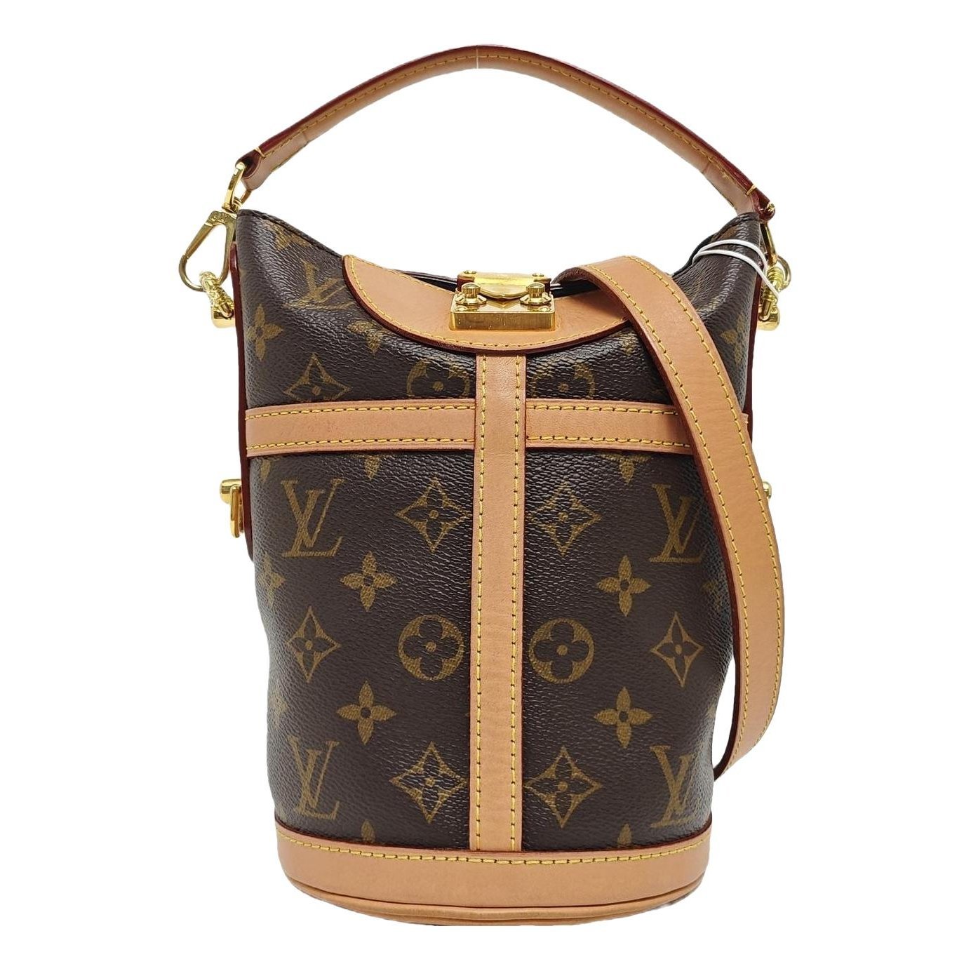 Duffle leather handbag