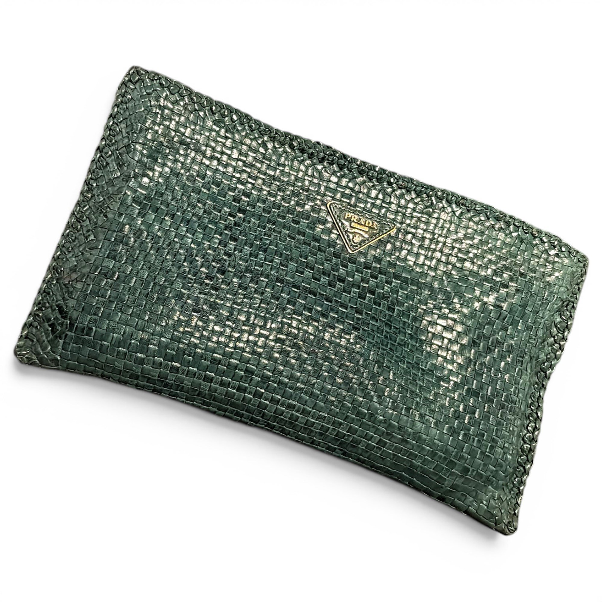 Leather clutch bag