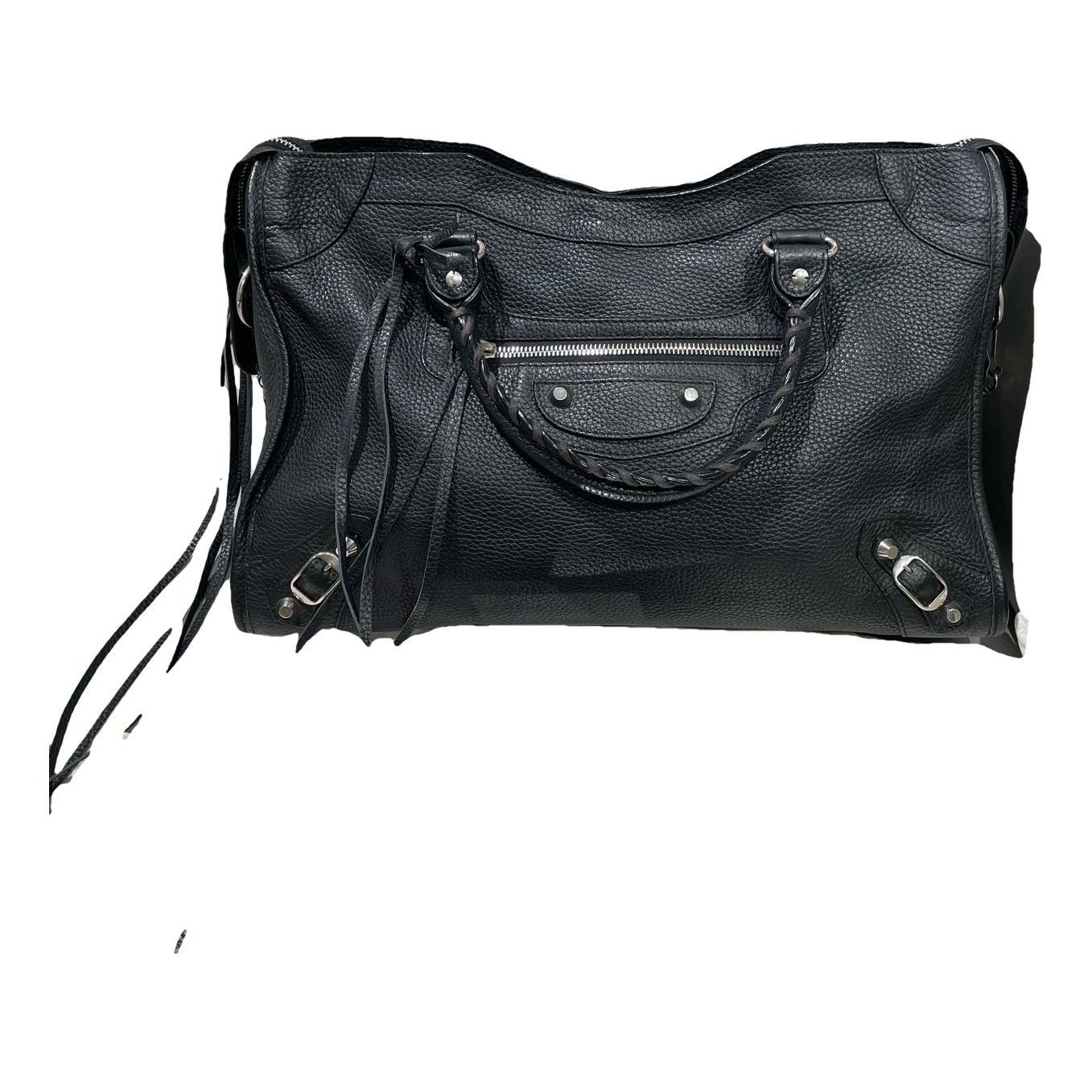 City leather handbag
