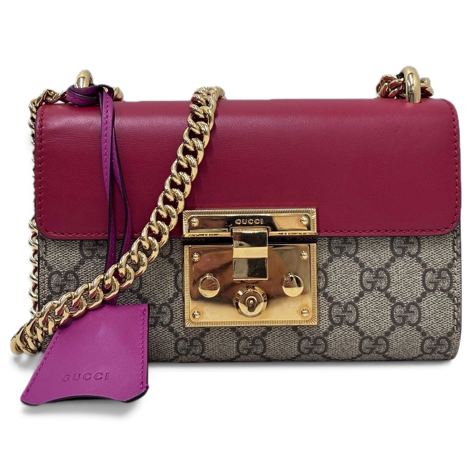 Padlock leather handbag