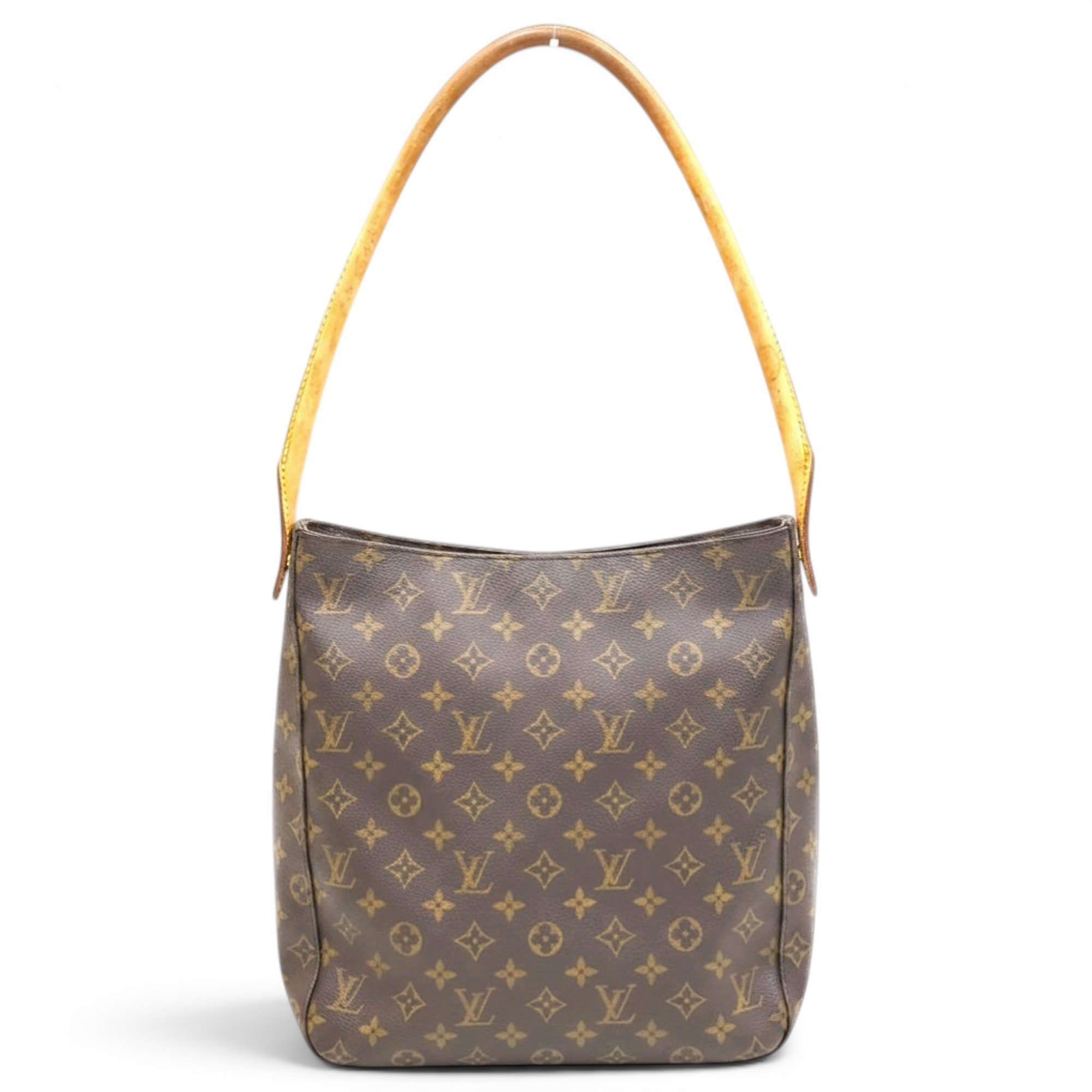Looping leather handbag