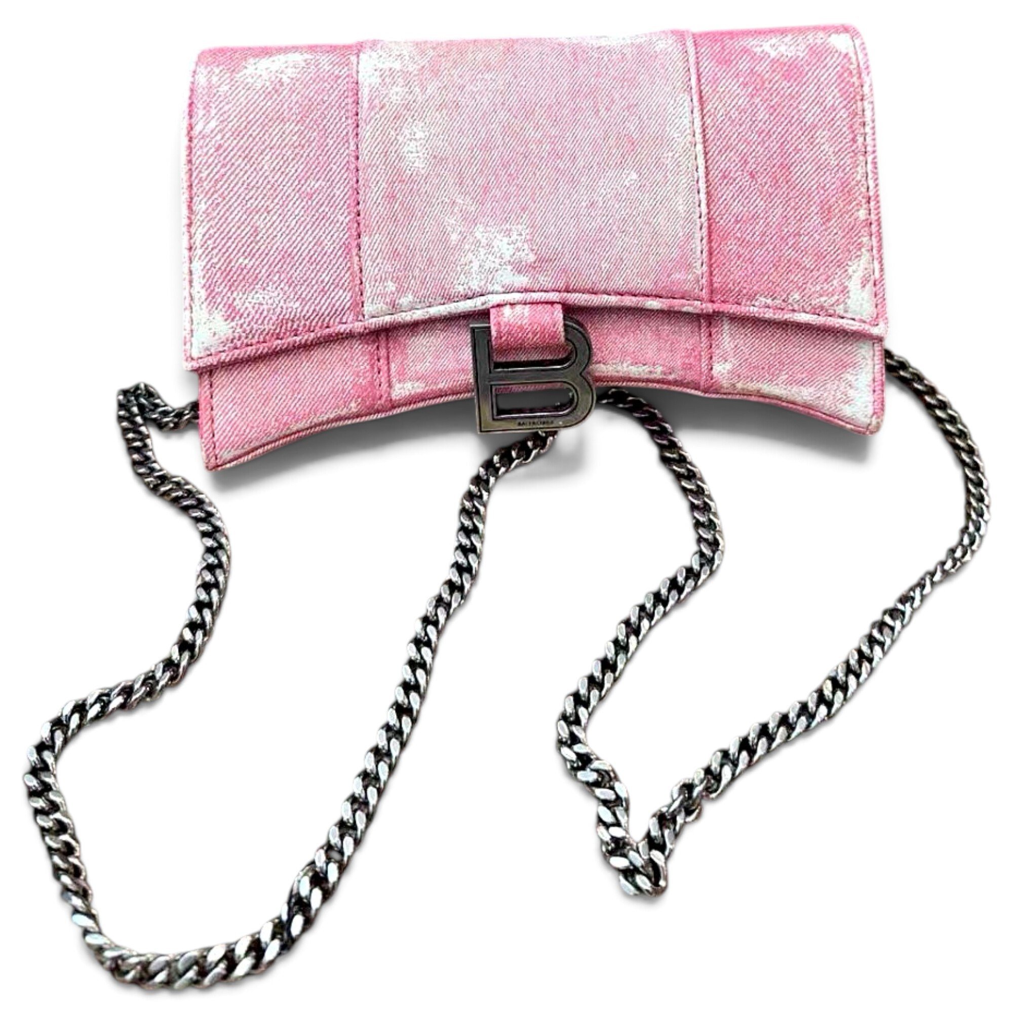 Hourglass cloth crossbody bag
