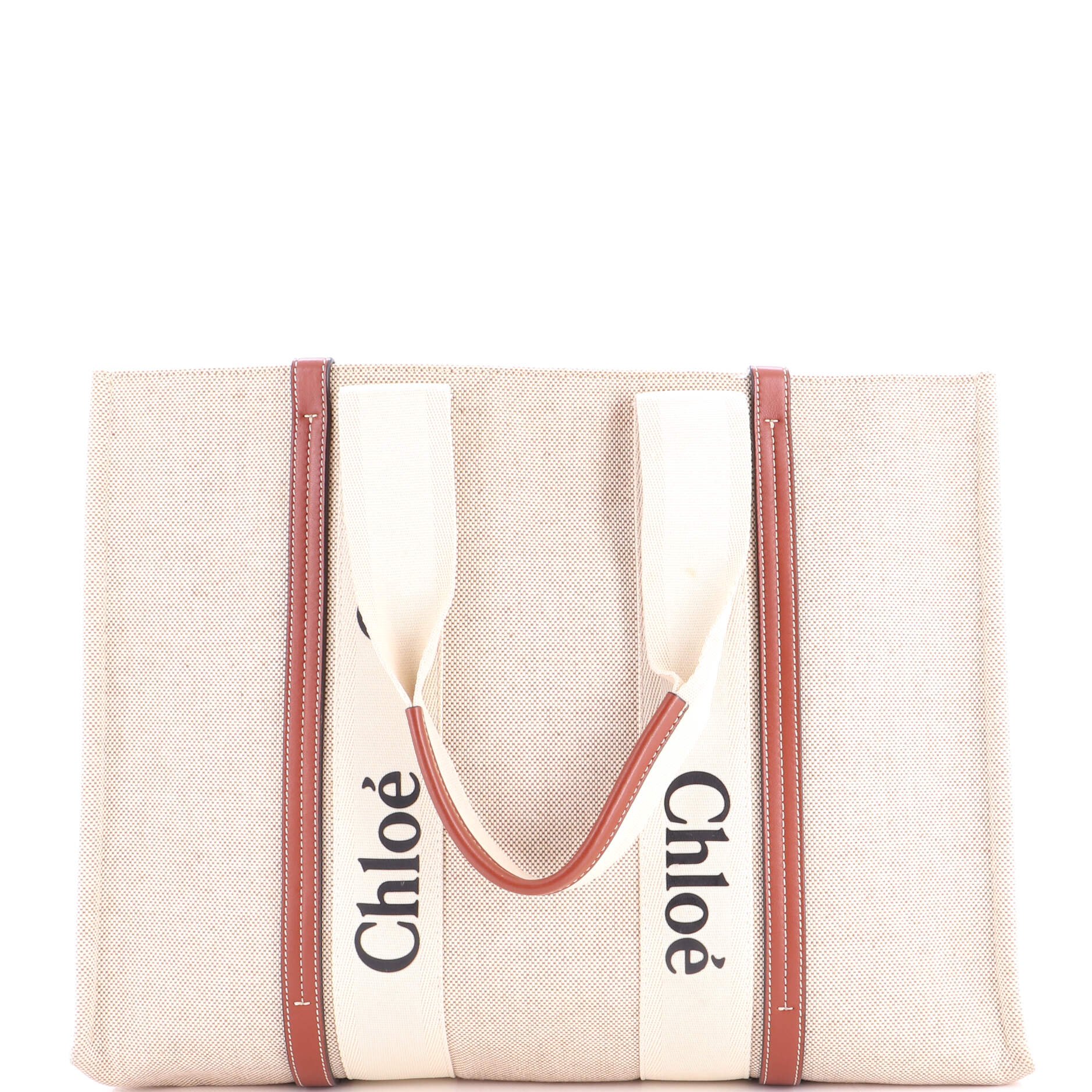 Woody Tote Canvas with Leather Large