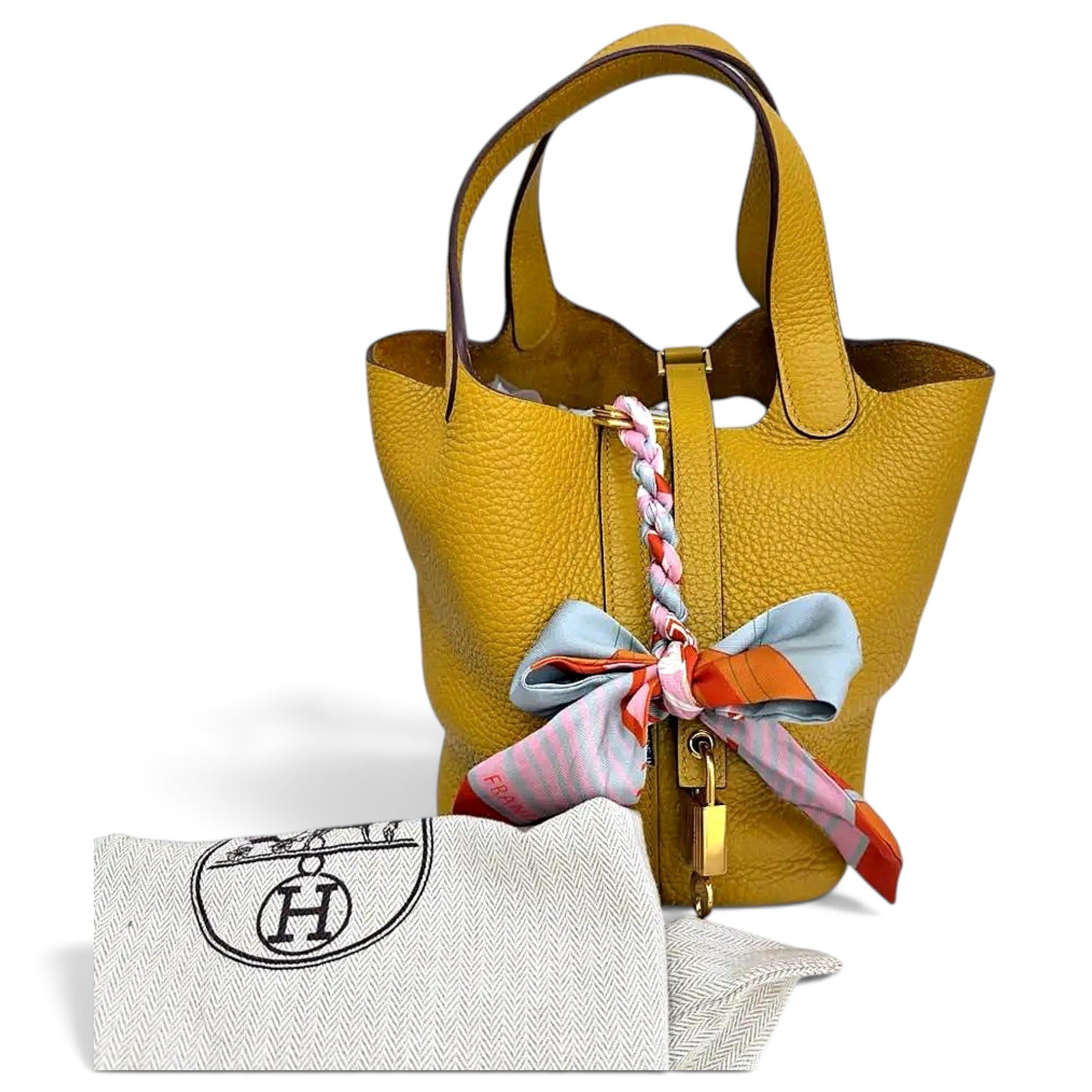 Picotin leather tote