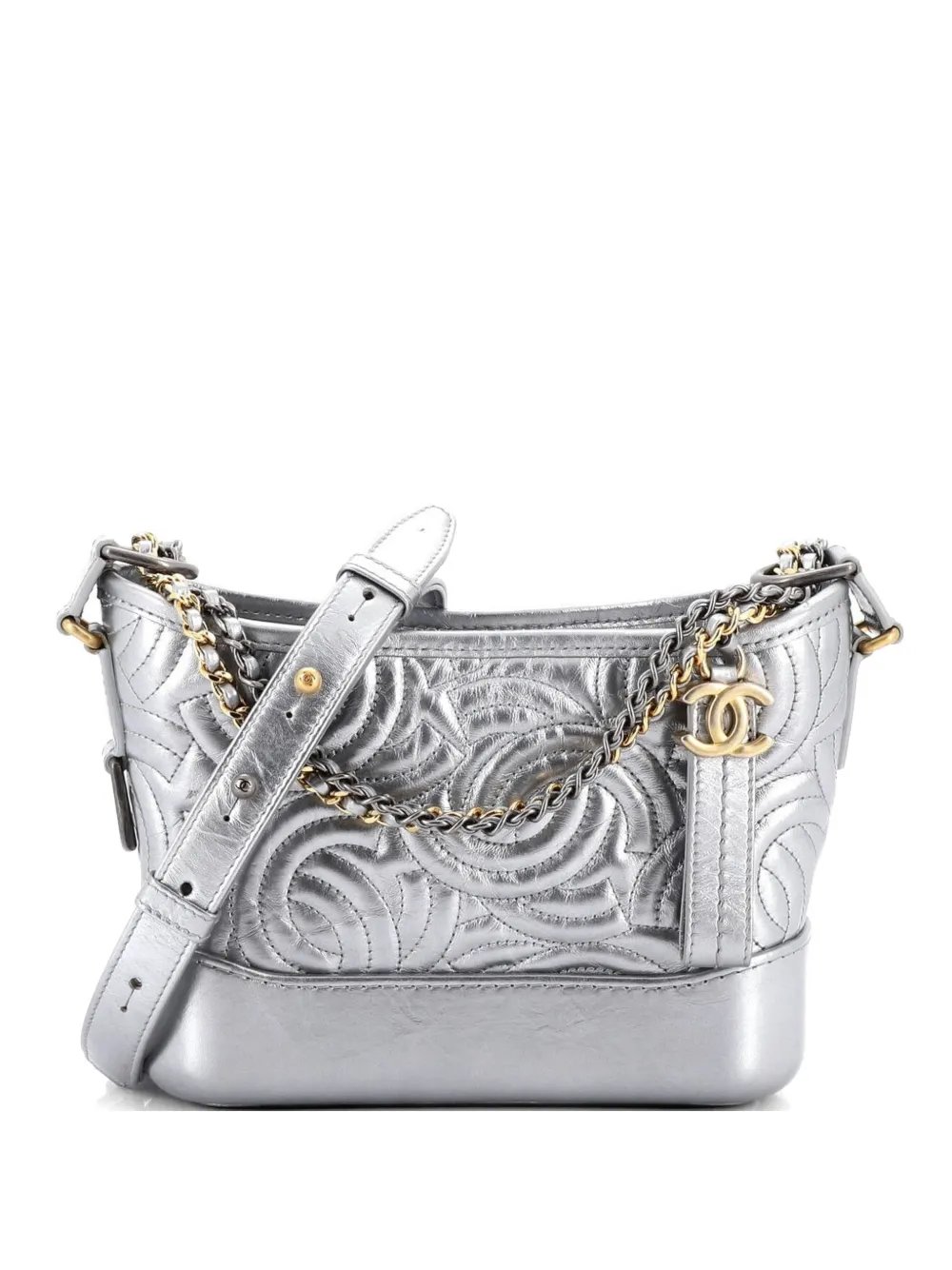 Gabrielle CC Stitched Calfskin Small hobo bag