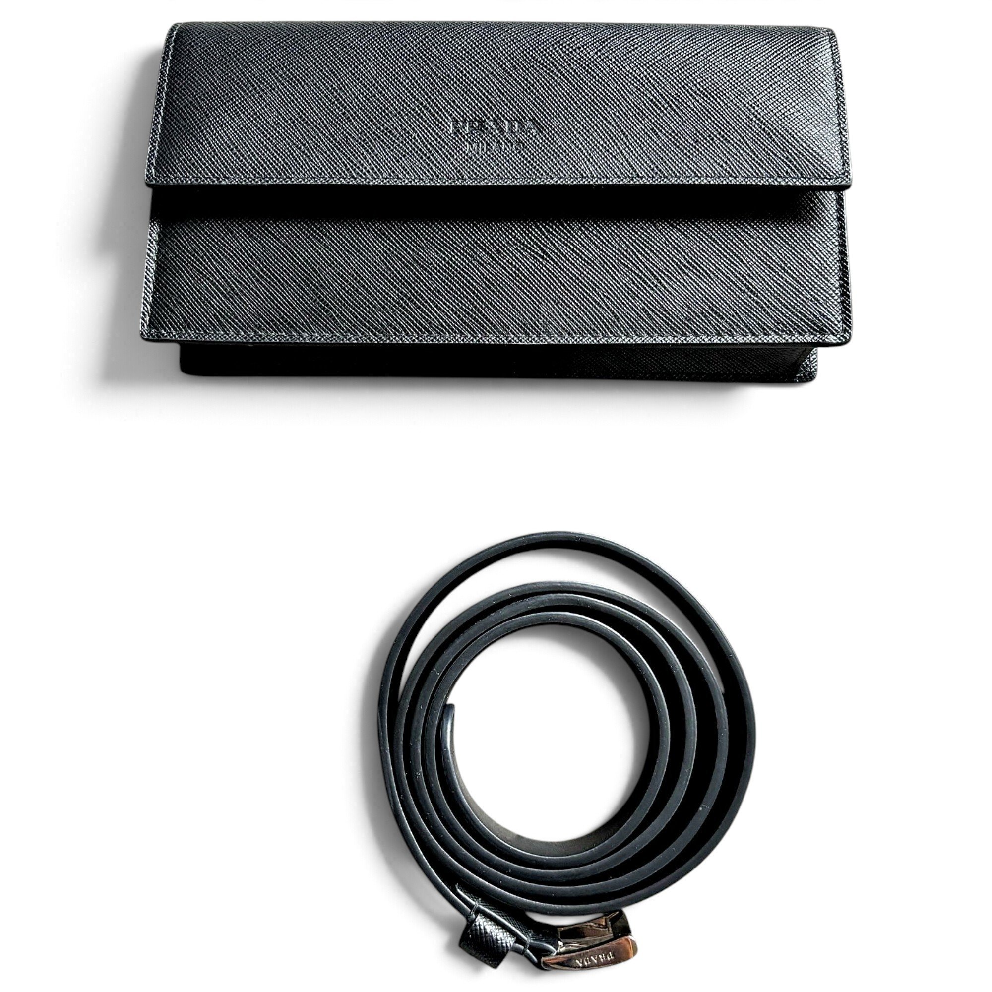 Leather clutch bag