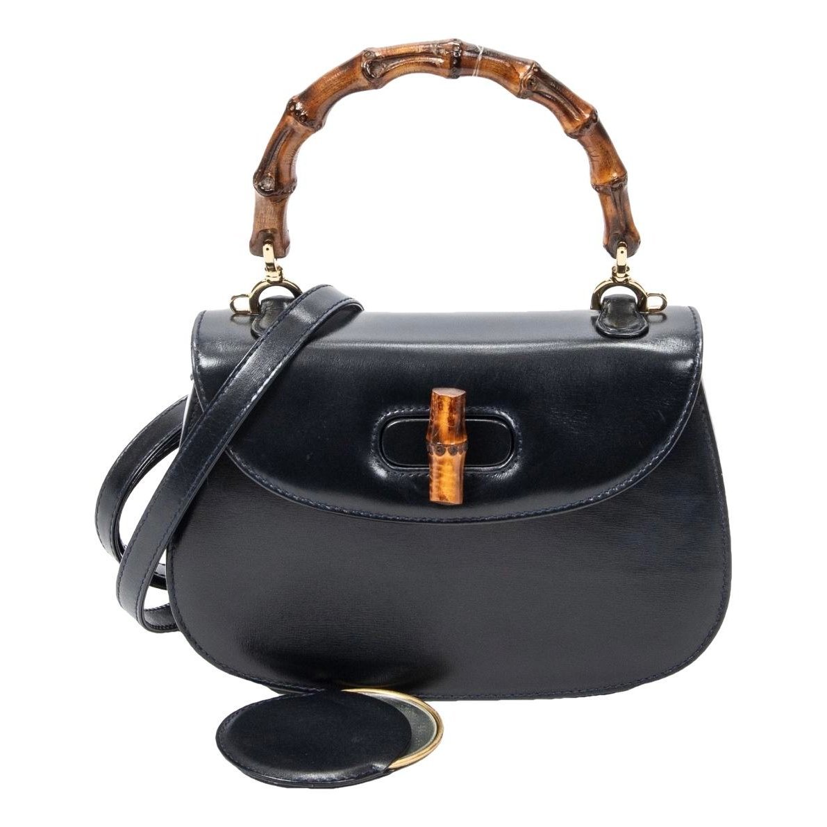 Convertible Bamboo Top Handle leather handbag