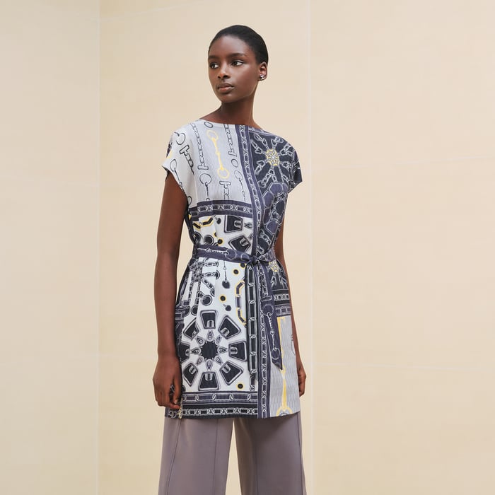 Bleu Noir "Effet Kaleidoscope" Belted Tunic
