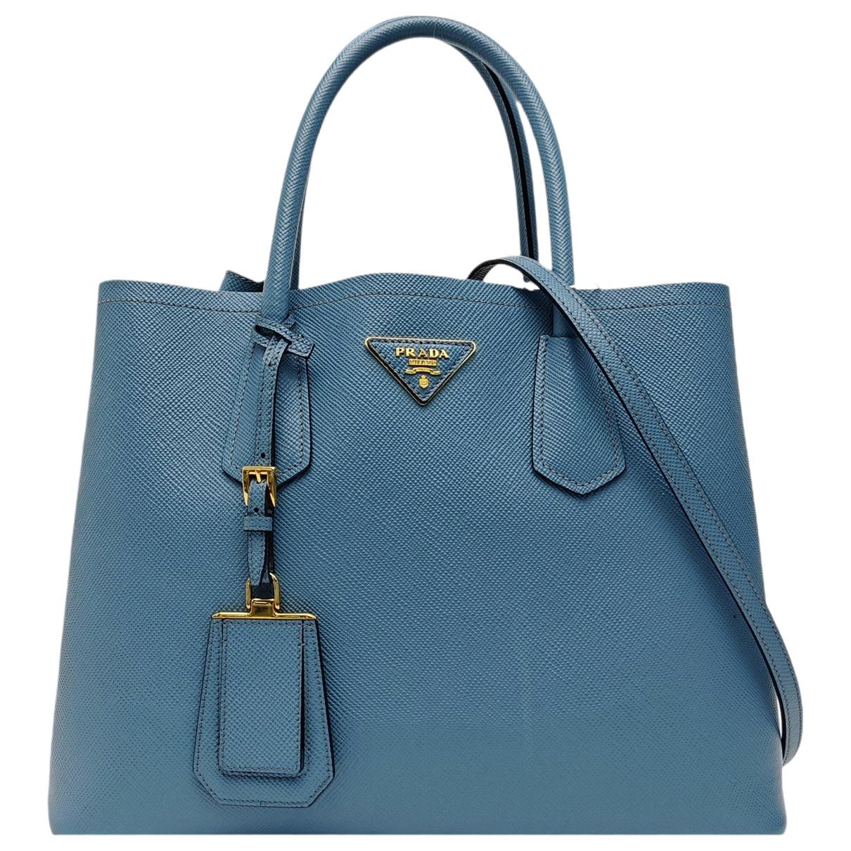 Double leather handbag