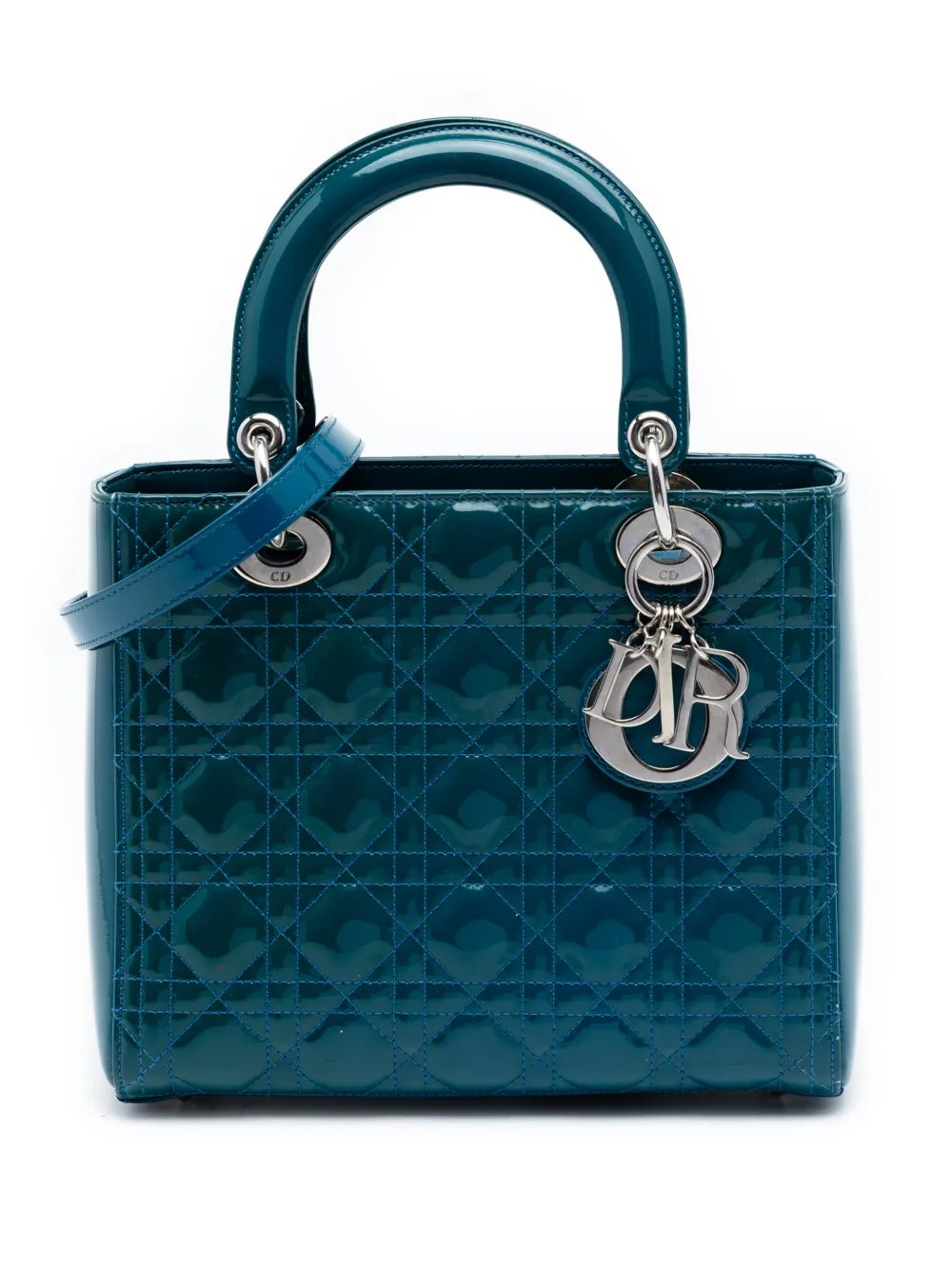 2015 Medium Patent Cannage Lady Dior satchel