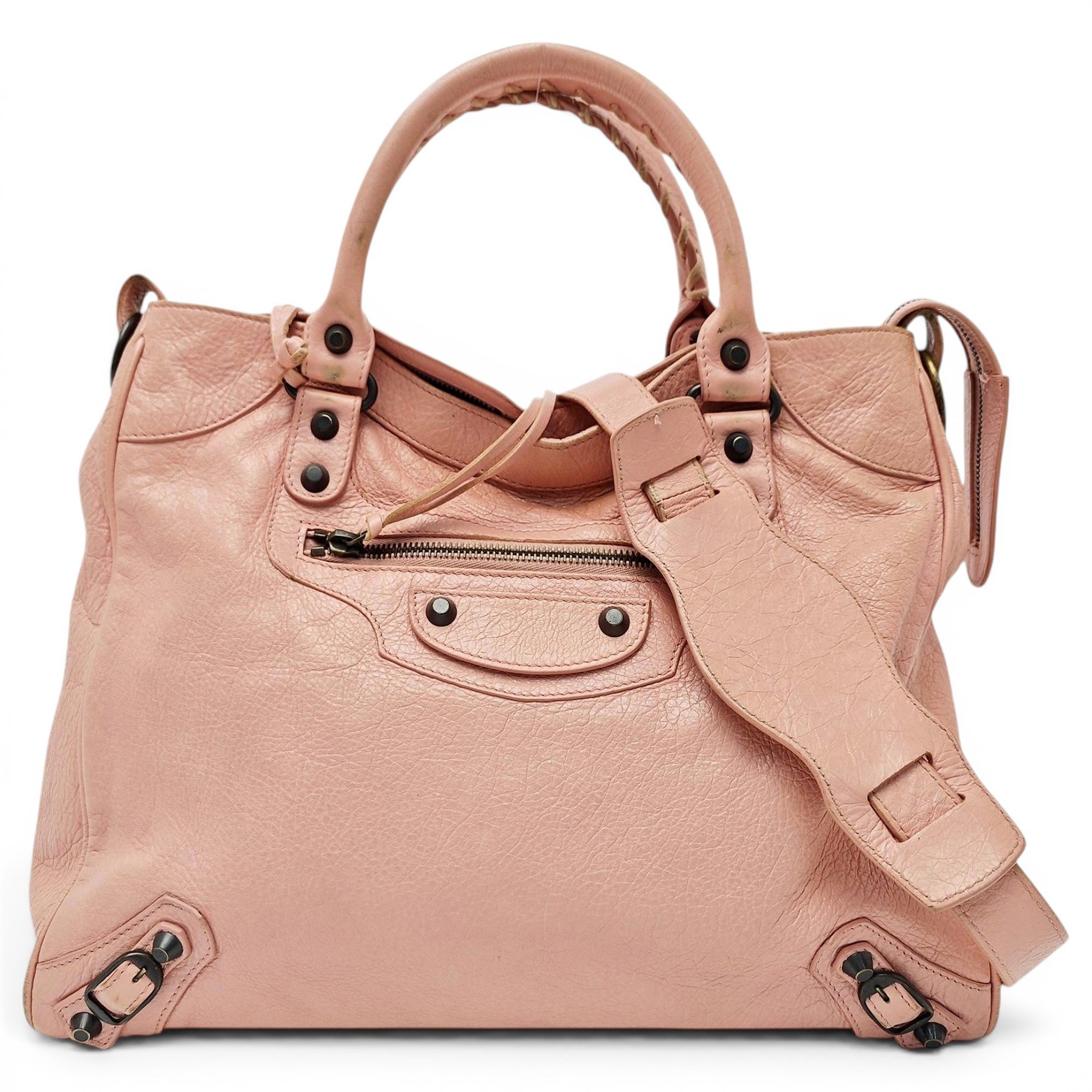 City leather handbag