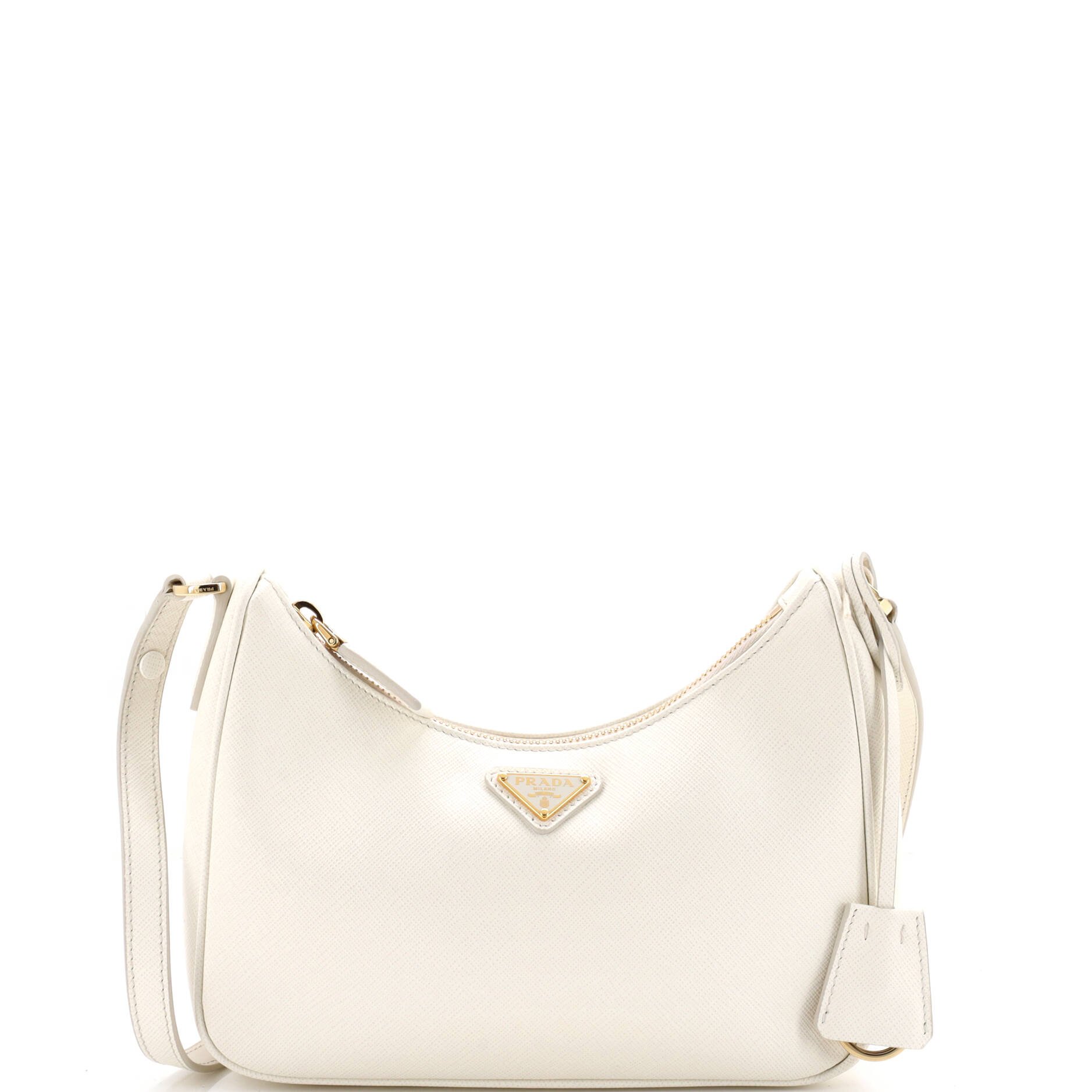 Adjustable Handle Zip Hobo Saffiano Leather Mini