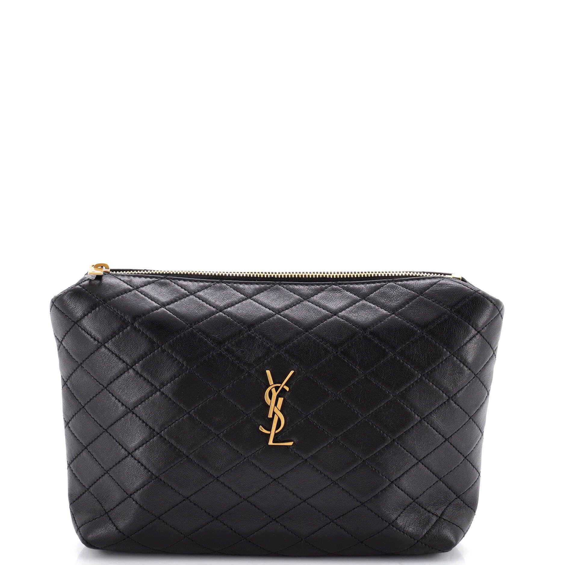 Leather clutch bag