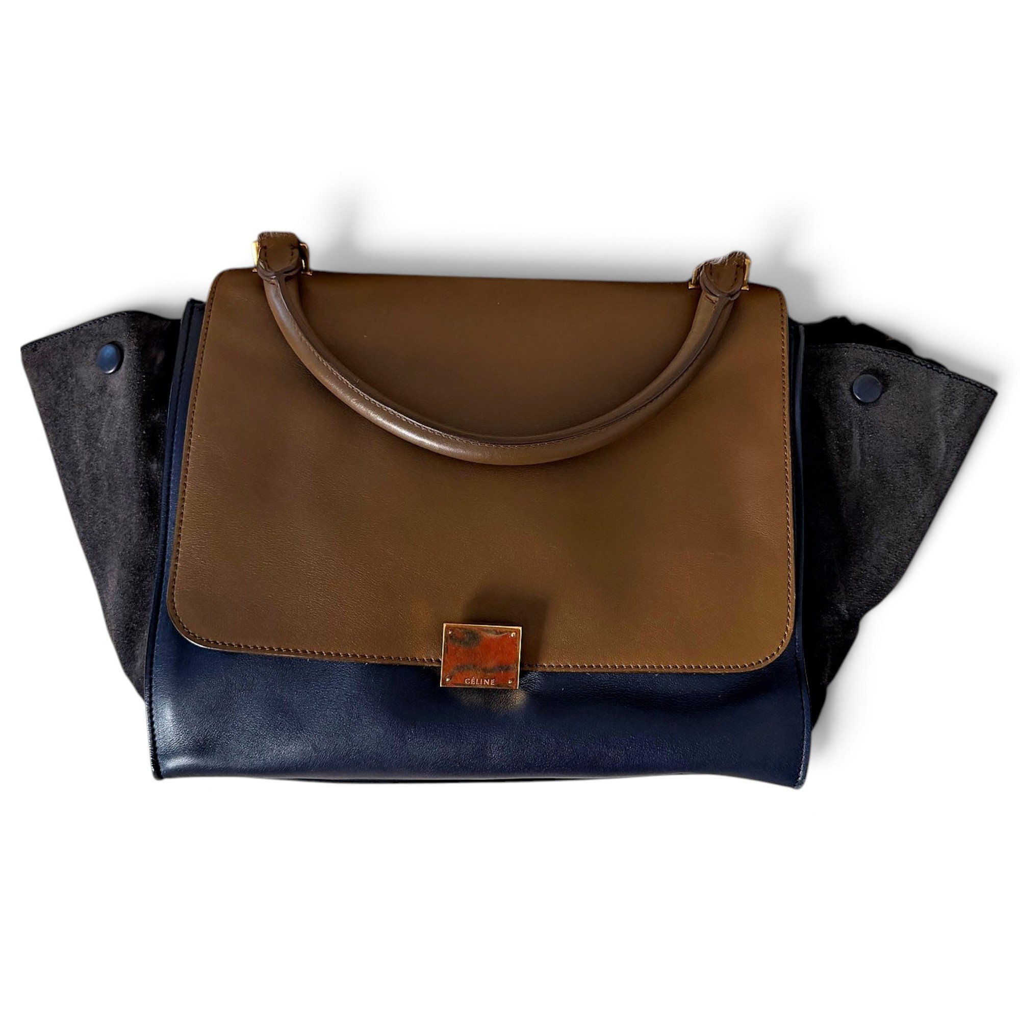 Trapèze leather handbag