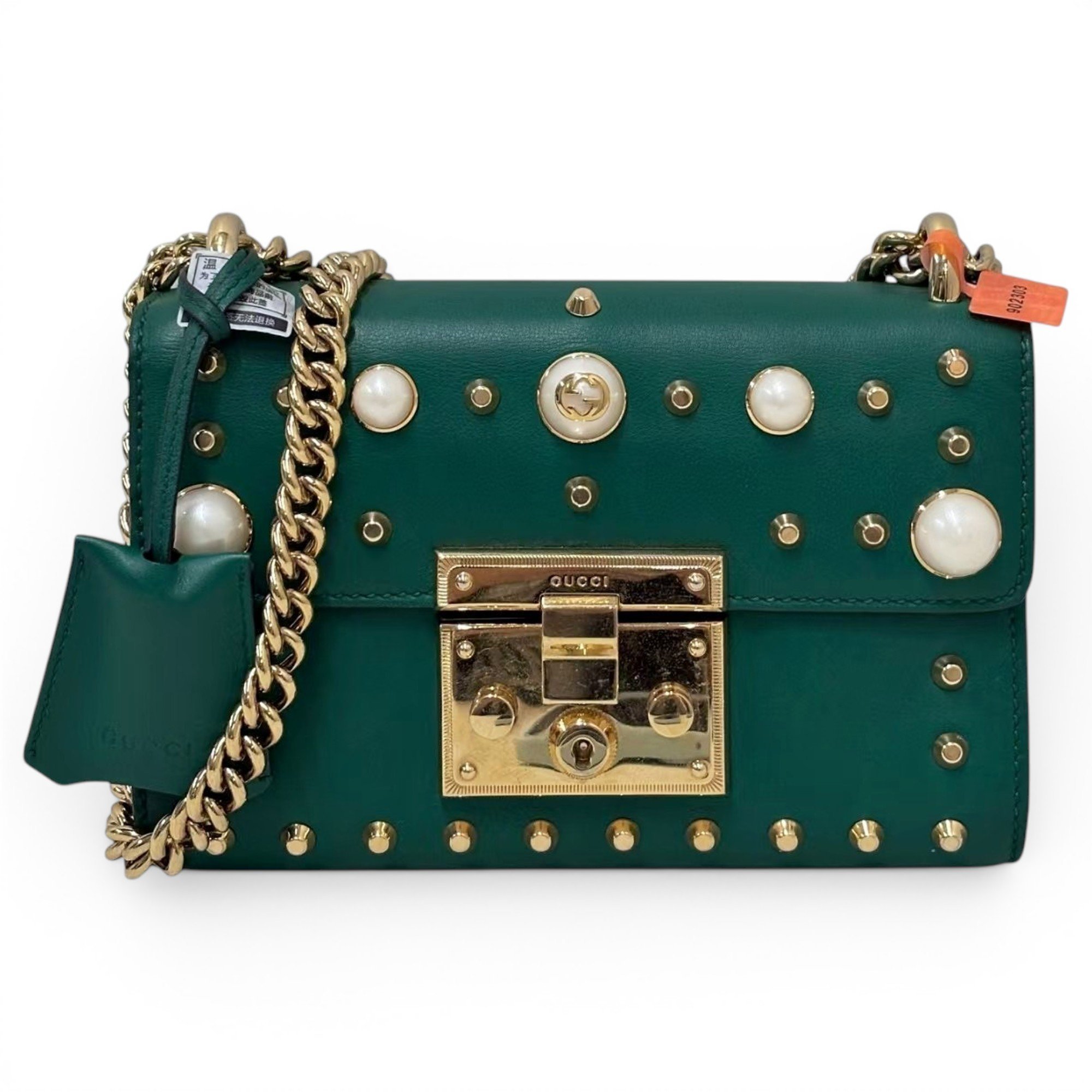 Padlock leather handbag