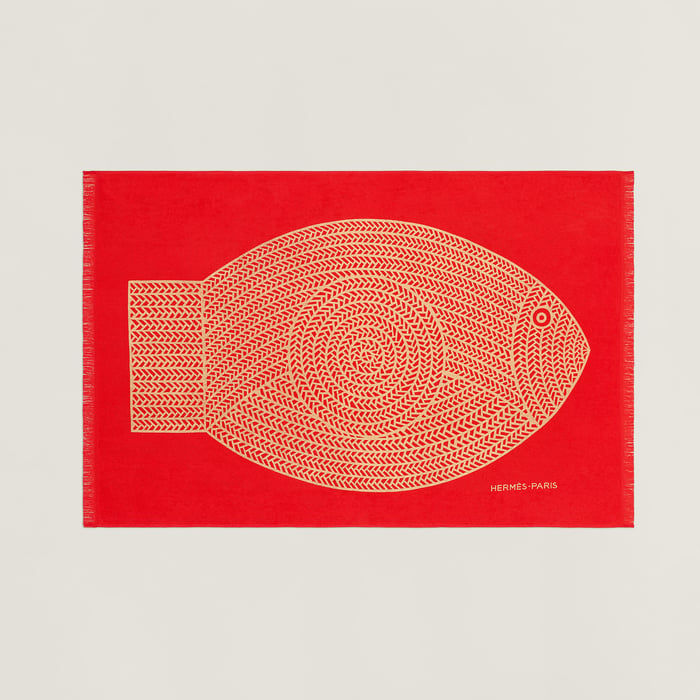 Yachting Tatoo Poisson Natte beach towel, small model