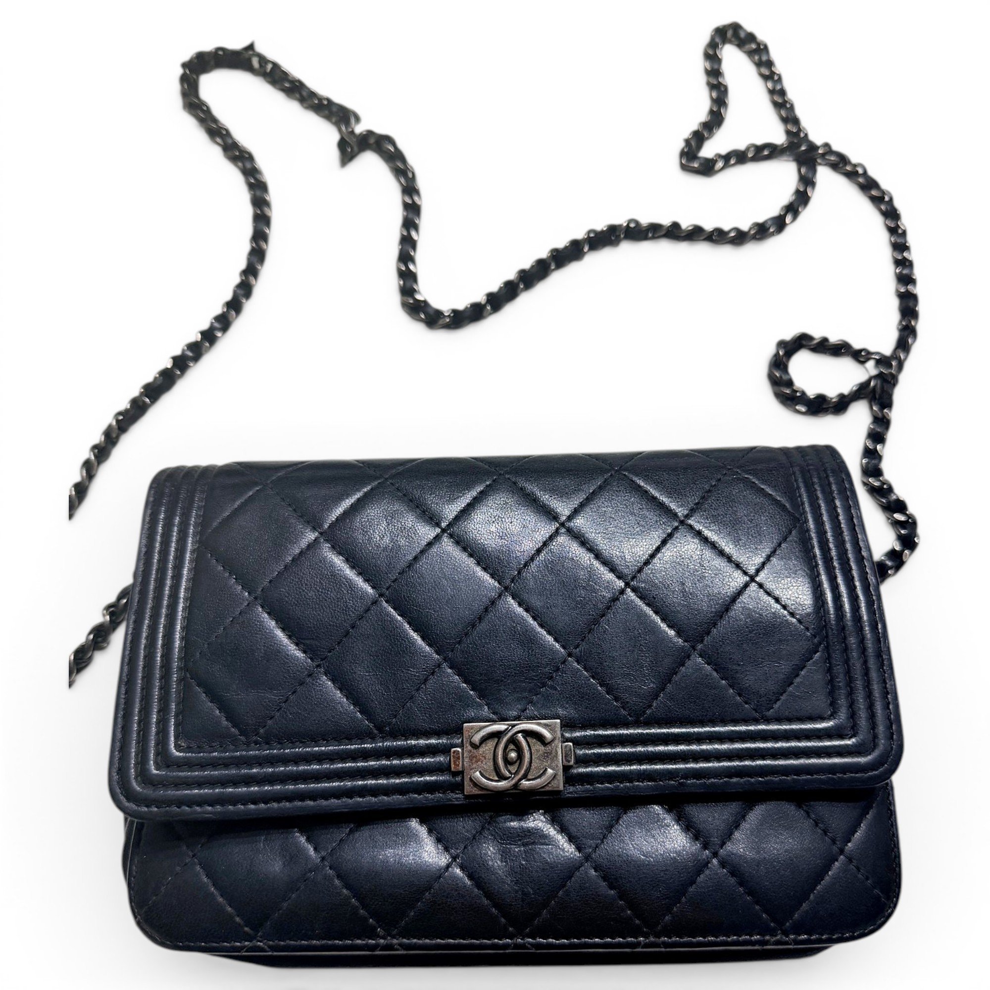 Boy leather clutch bag