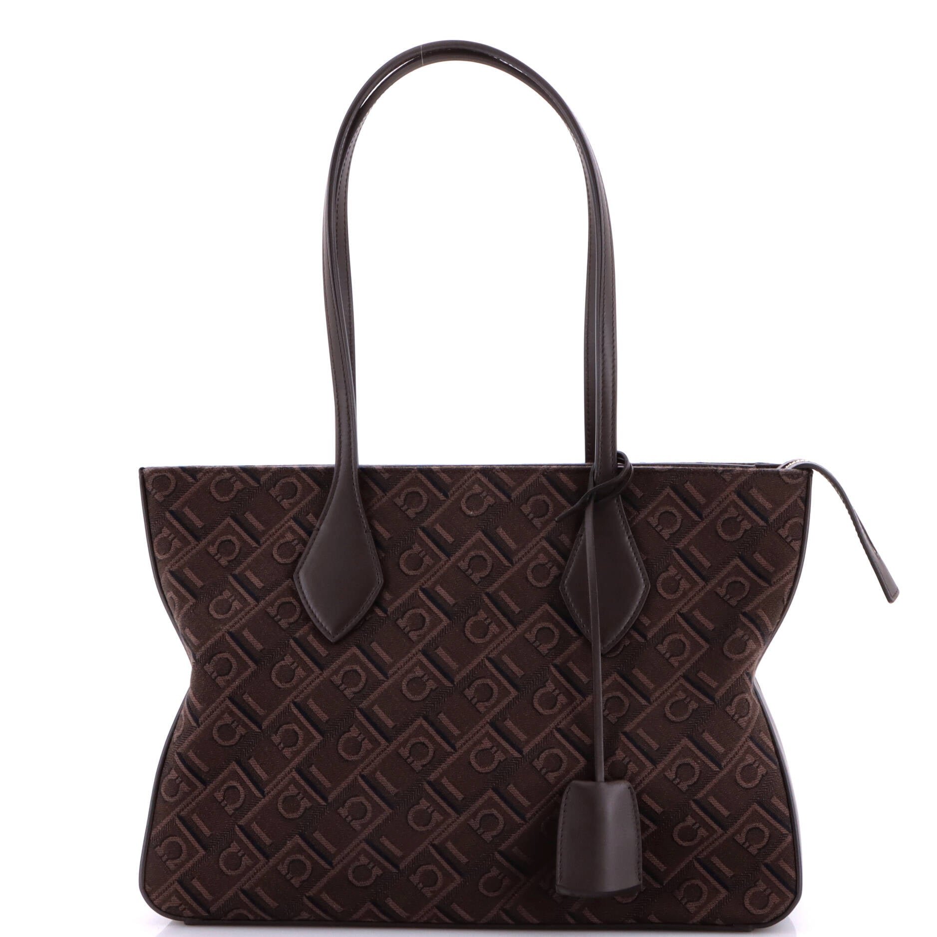 Ferragamo Fold Side Star Tote Gancini Jacquard Medium