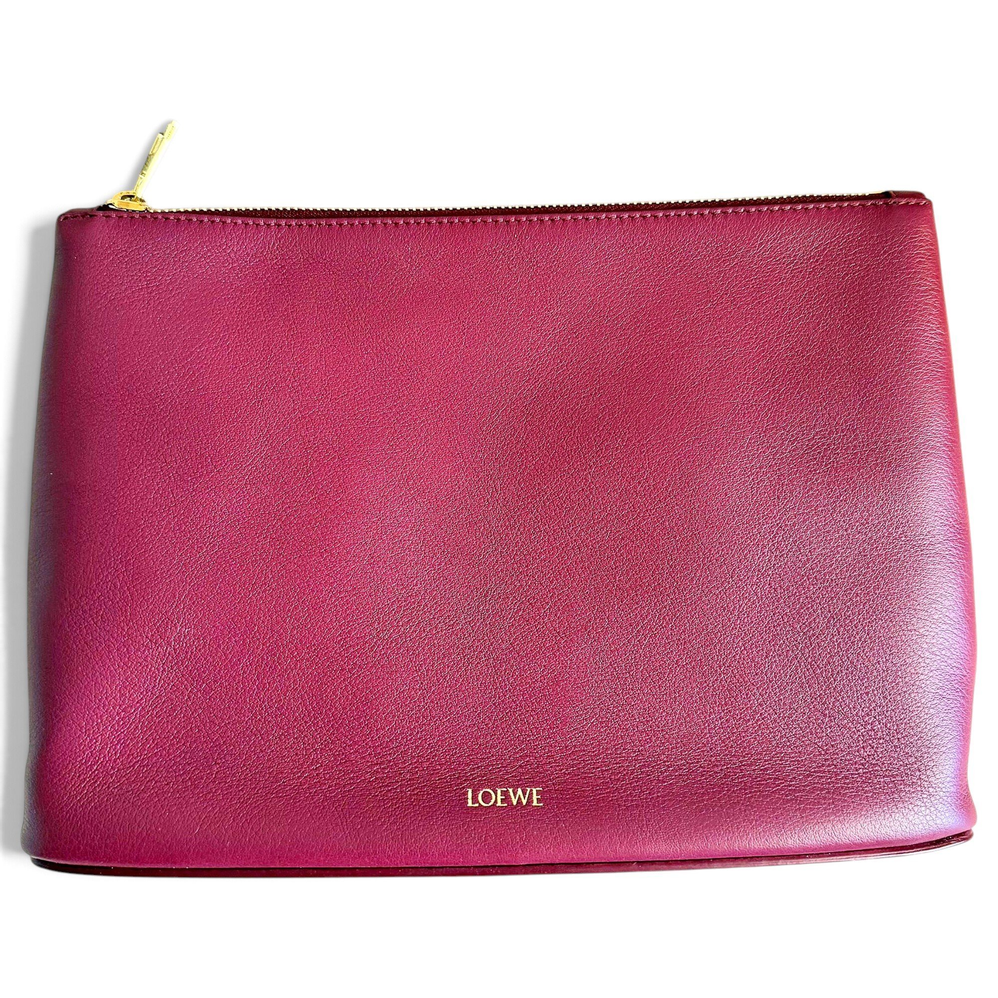 T Pouch leather clutch bag