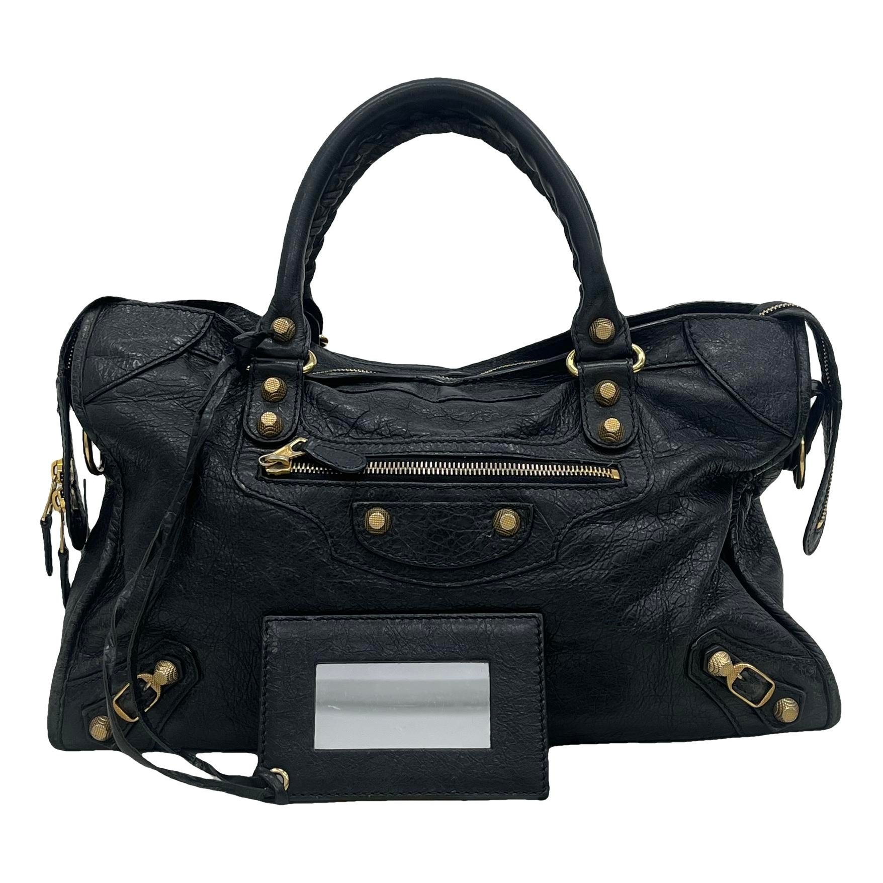 City leather handbag