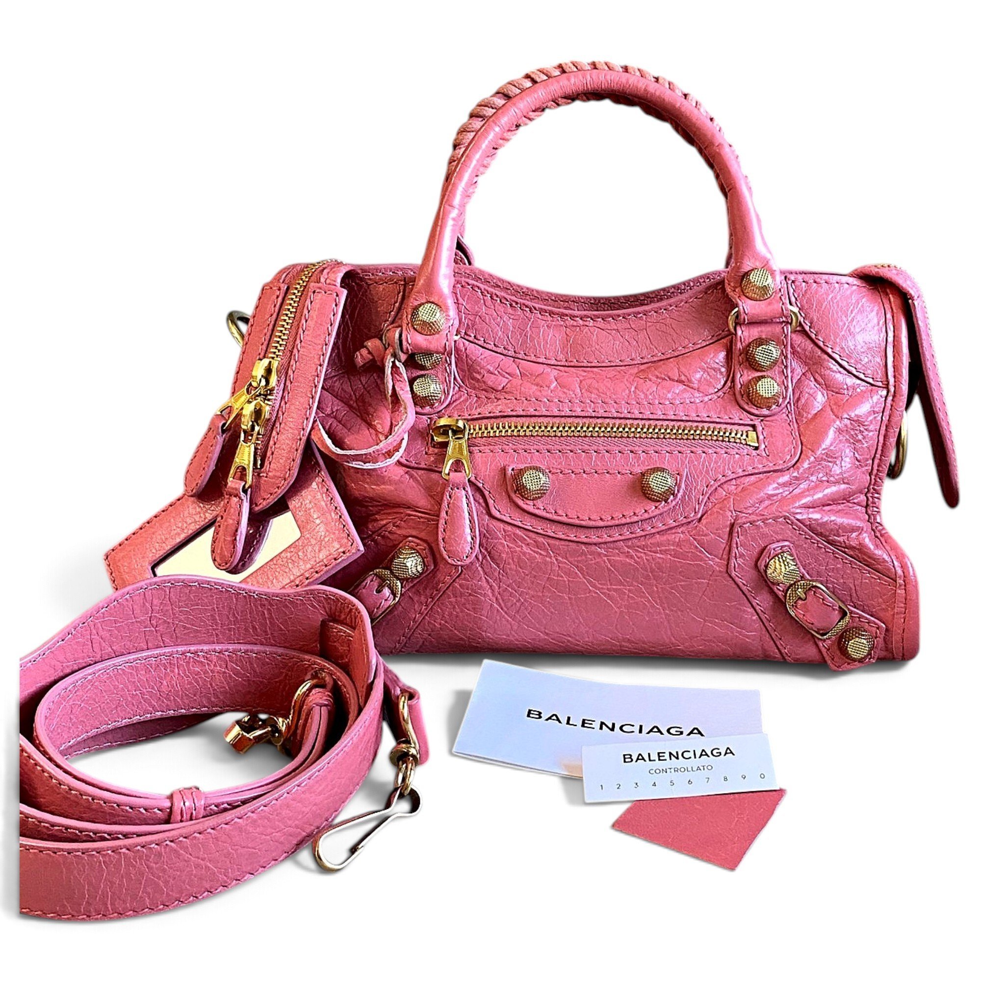 City leather handbag