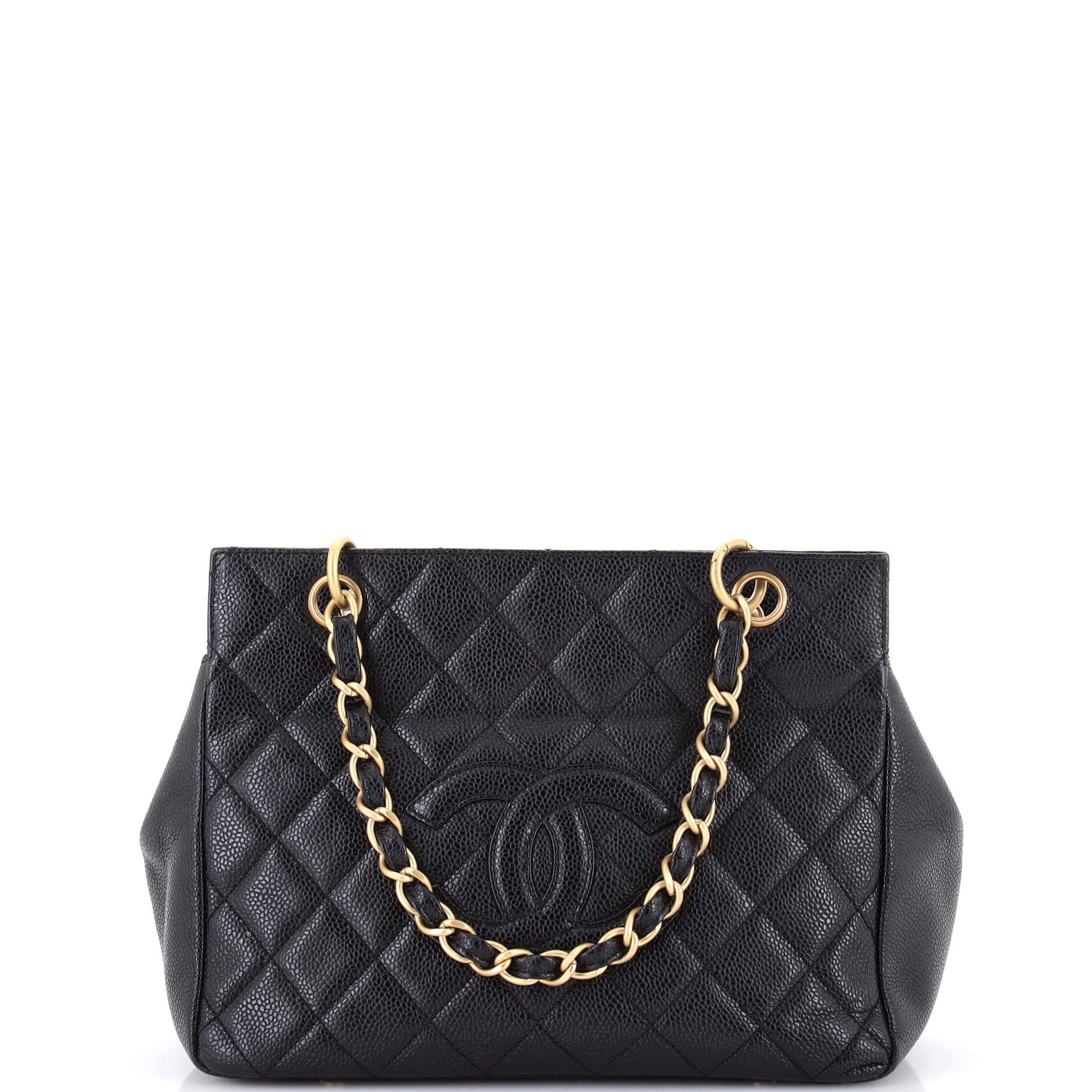 Petite Timeless Tote Quilted Caviar