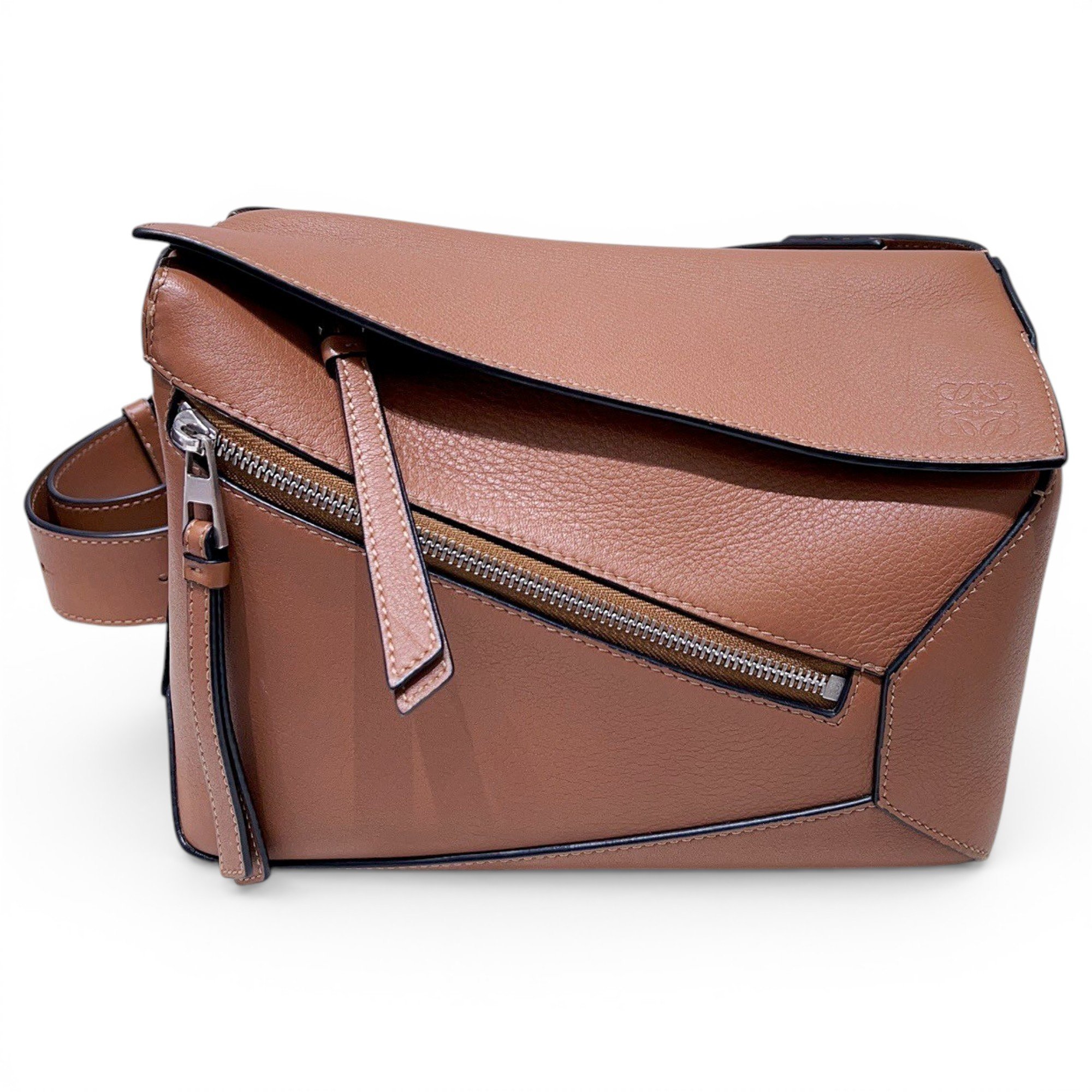 Puzzle leather handbag
