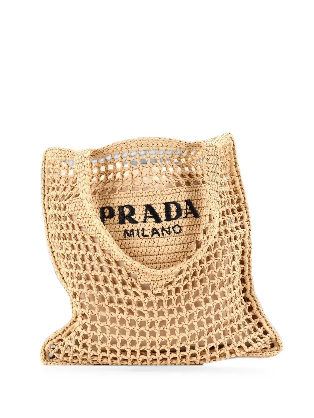 Triangle Logo Open Raffia tote bag