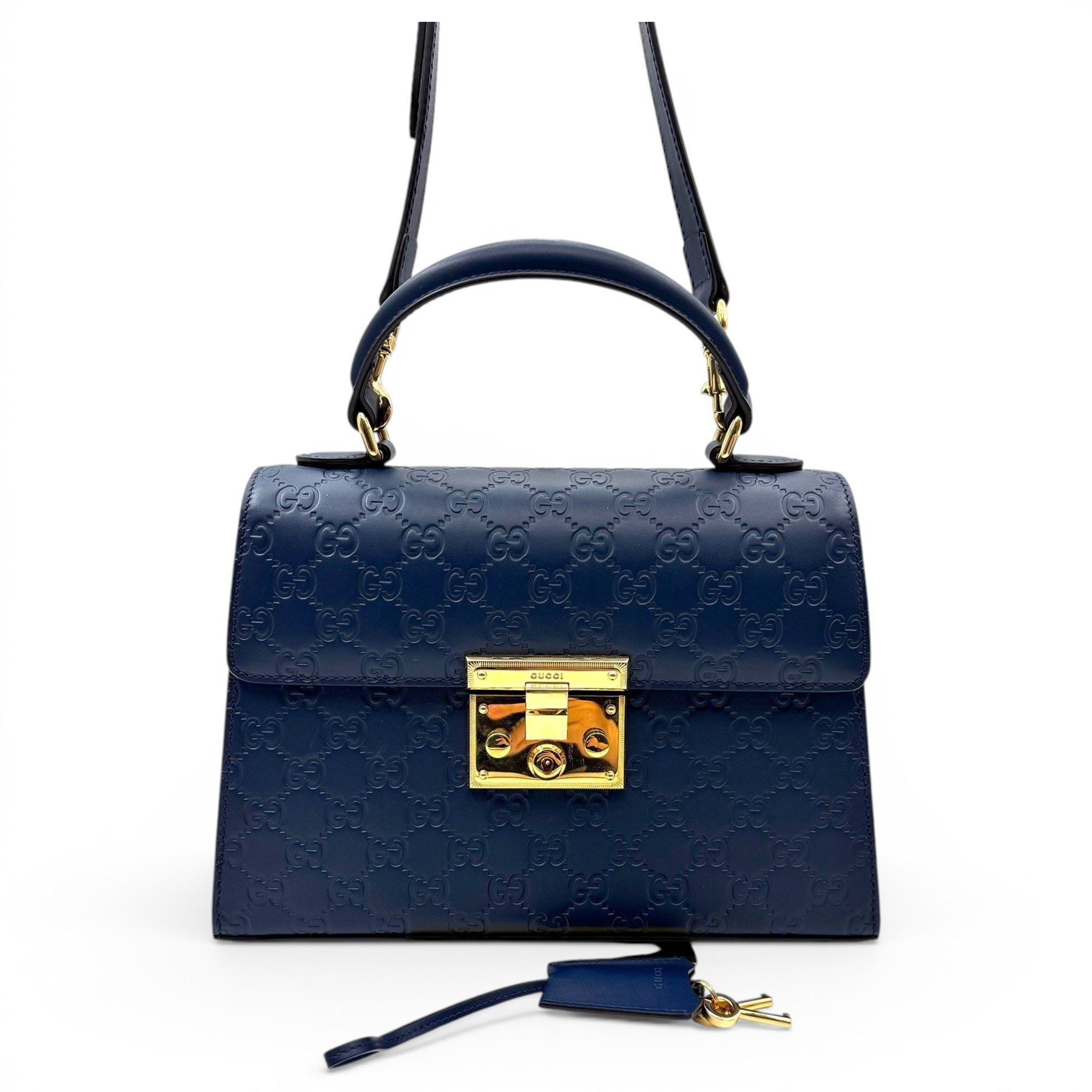 Padlock leather handbag