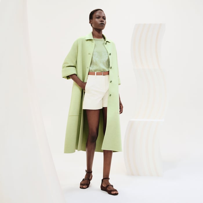 Vert Tendre Cashmere Wrap Coat