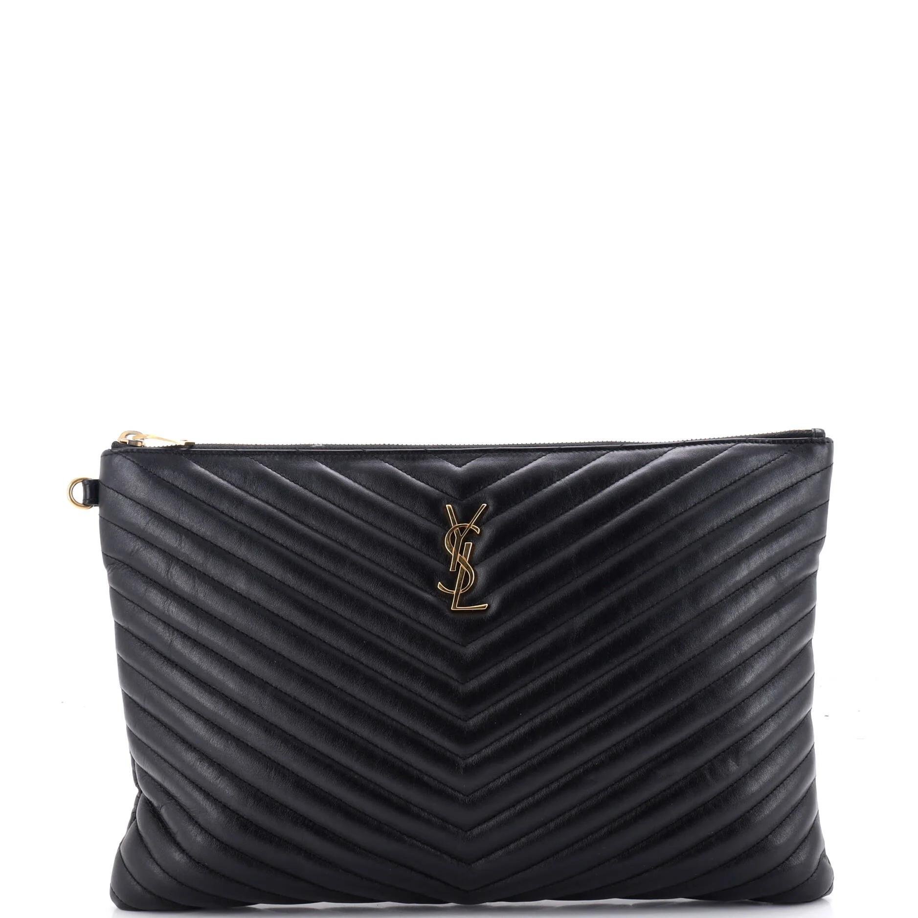Leather clutch bag