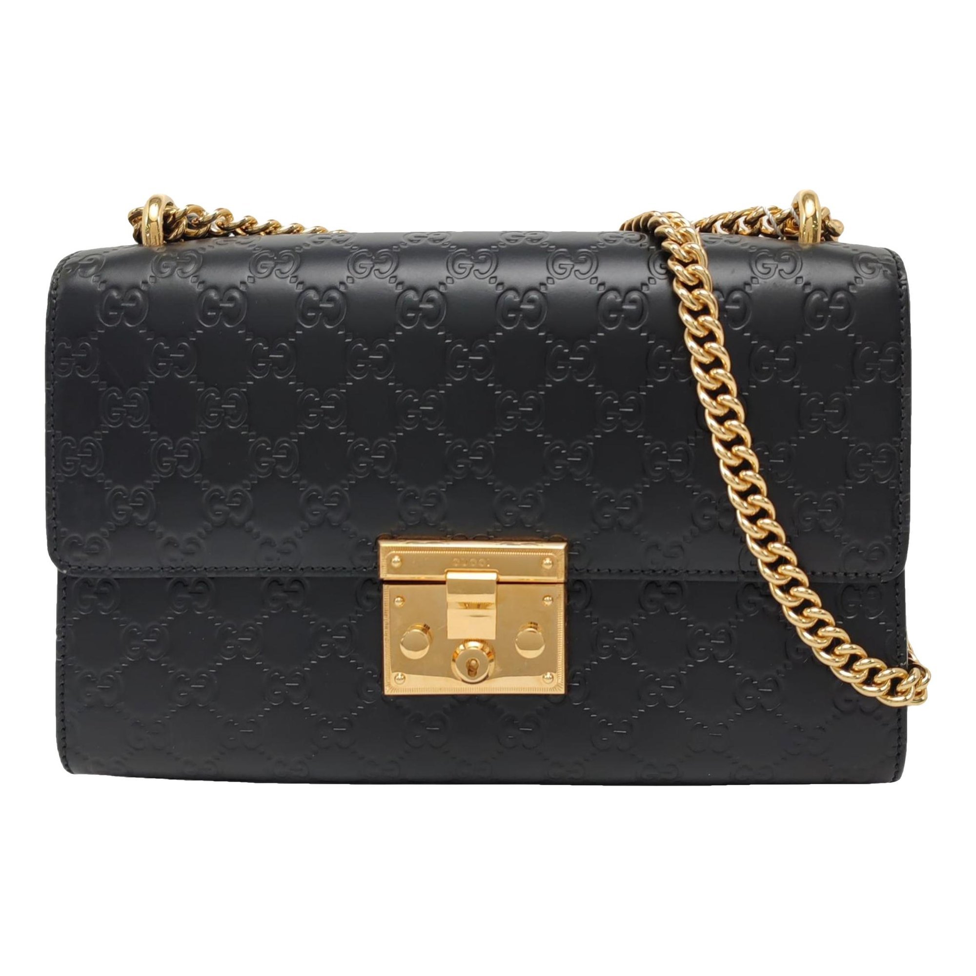 Padlock leather crossbody bag