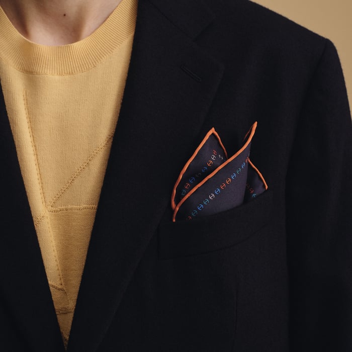 H Tonneau Multicolore Pocket Square 45