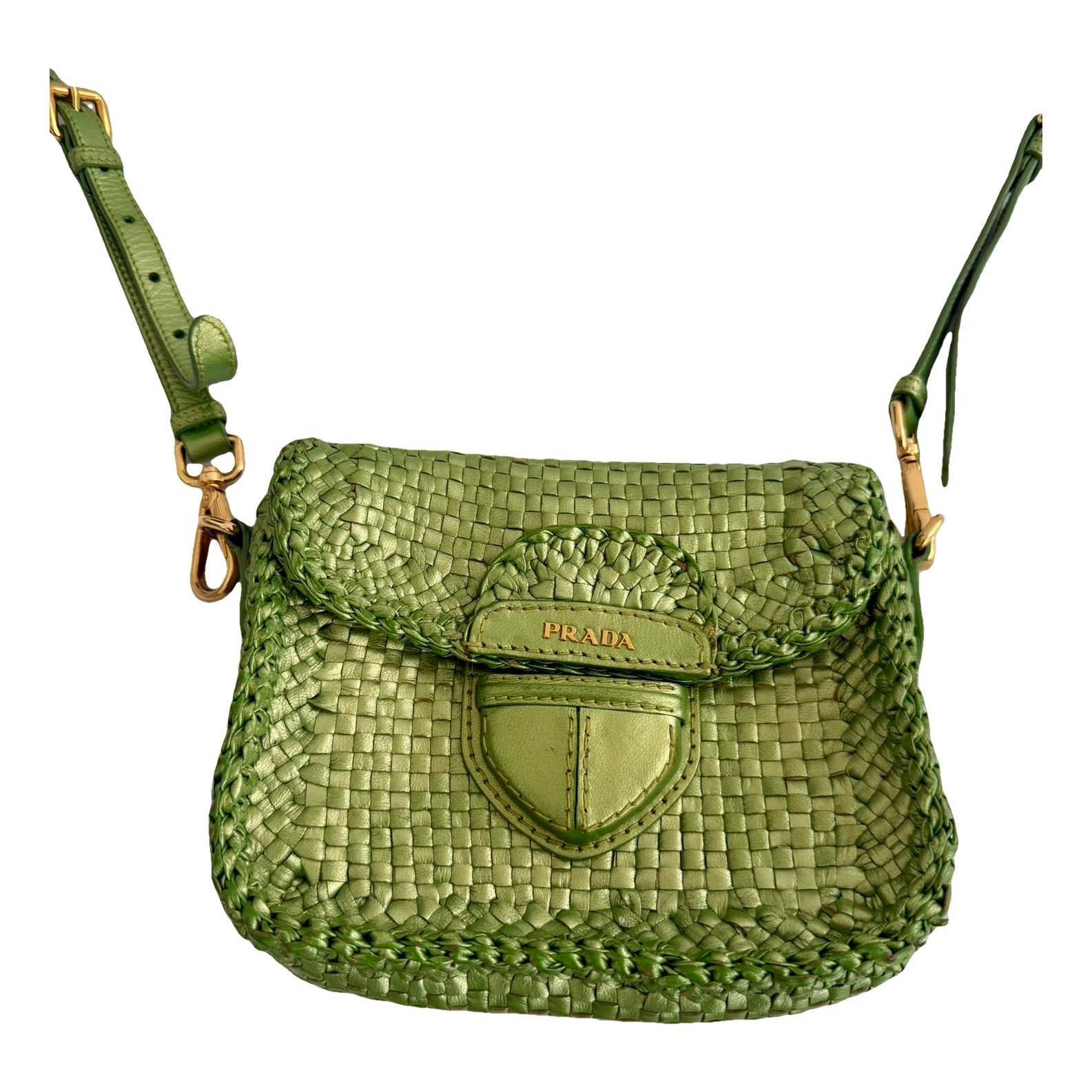 Madras leather crossbody bag