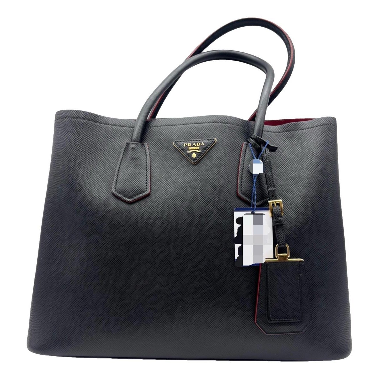 Double leather handbag