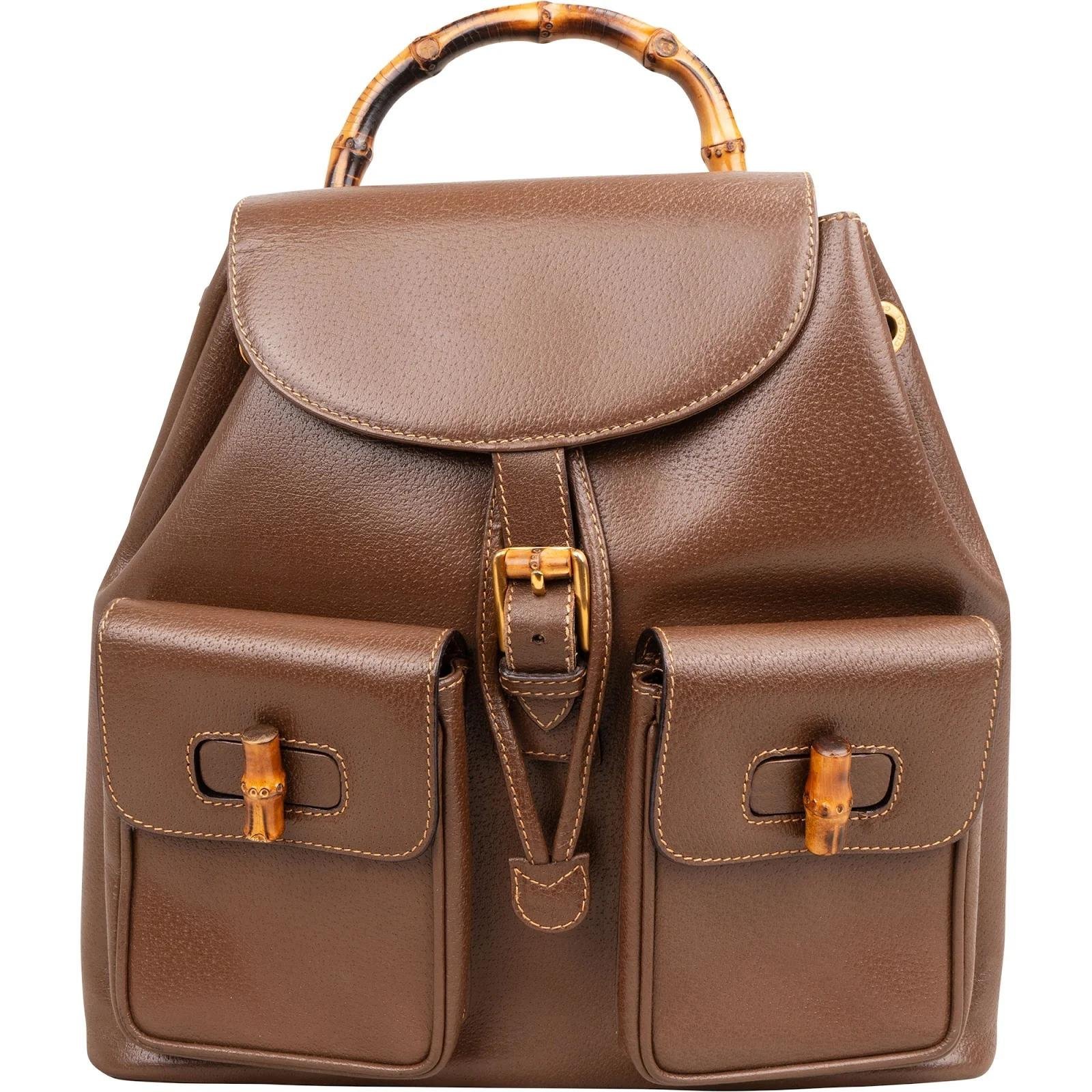 Vintage Bamboo leather backpack