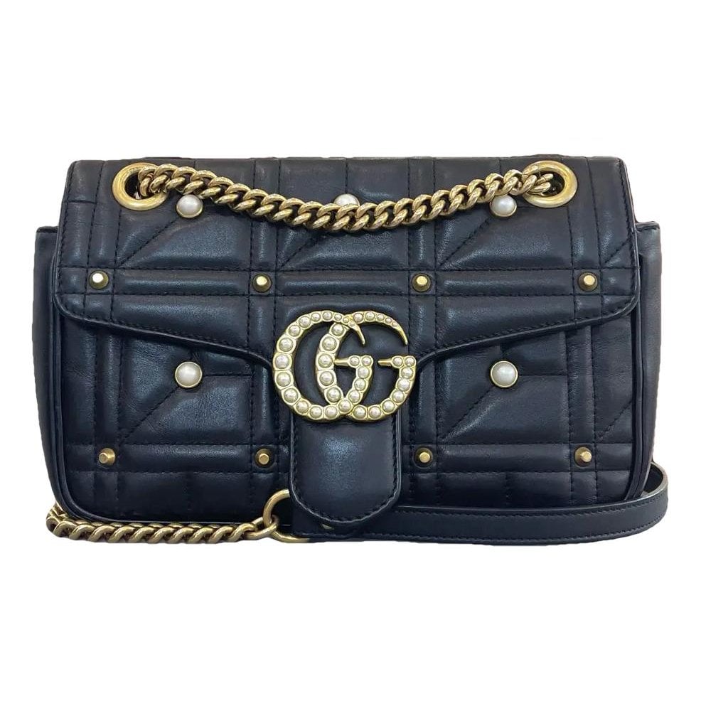 Pearly GG Marmont Flap leather handbag